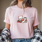 T-shirt "Cats Books Coffee" 100% Algodão Premium 190g