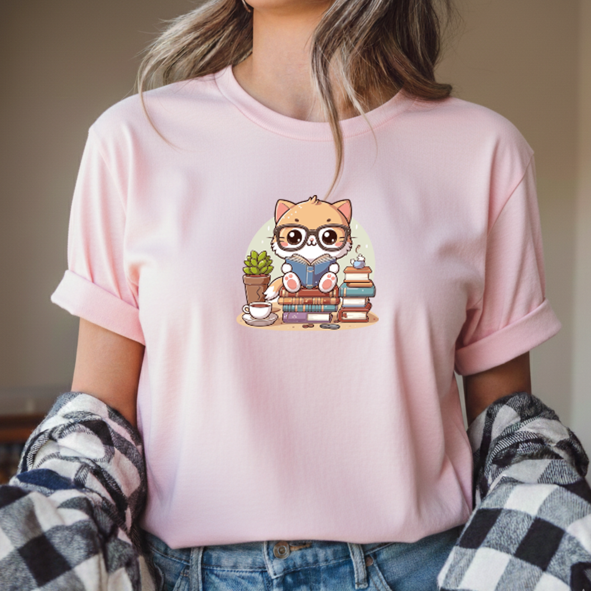 T-shirt "Cats Books" 100% Algodão Premium 190g