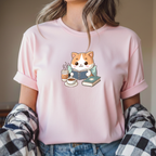 T-shirt "Cat Books" 100% Algodão 190g - JM Collection