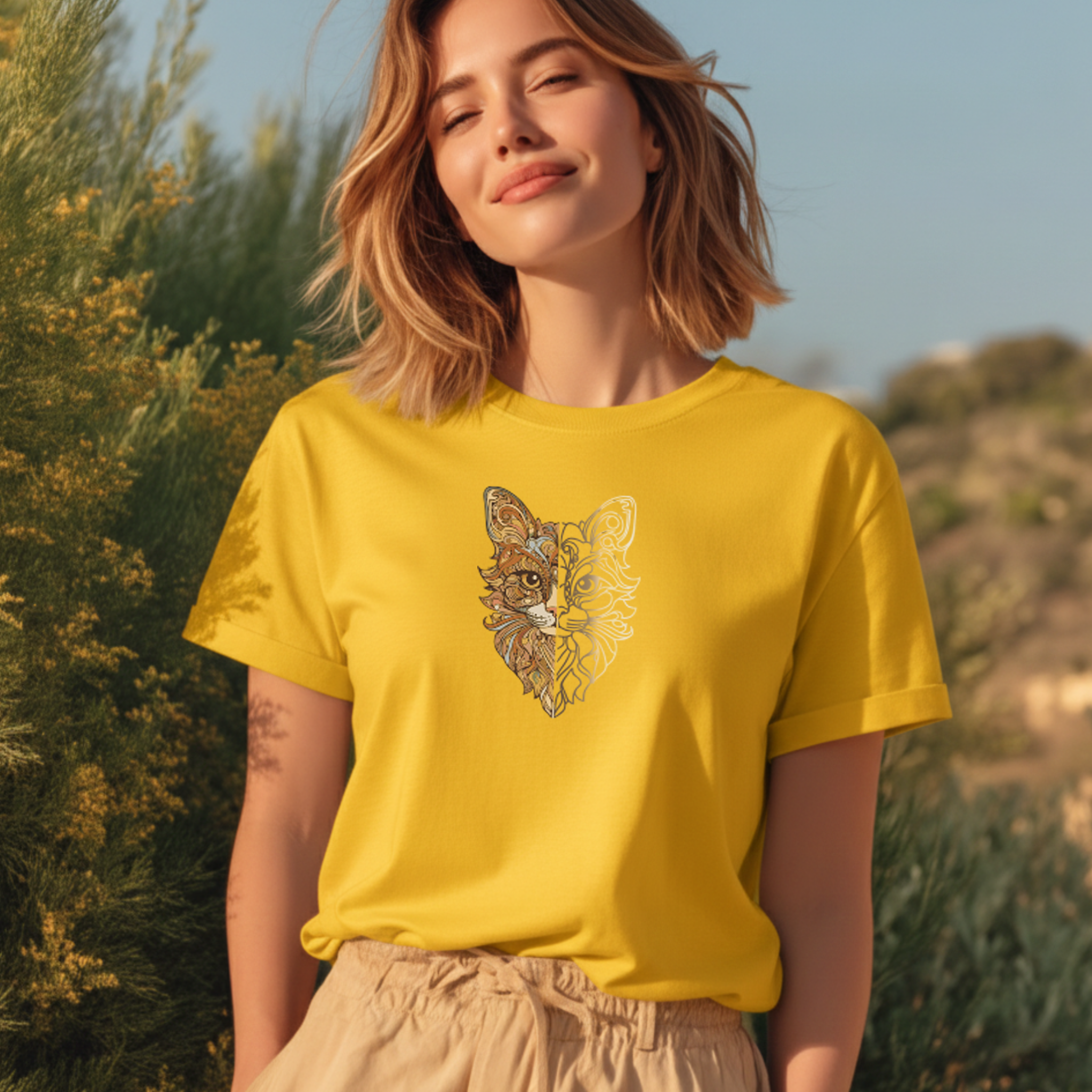 T-shirt "Gato" 100% Algodão 190g