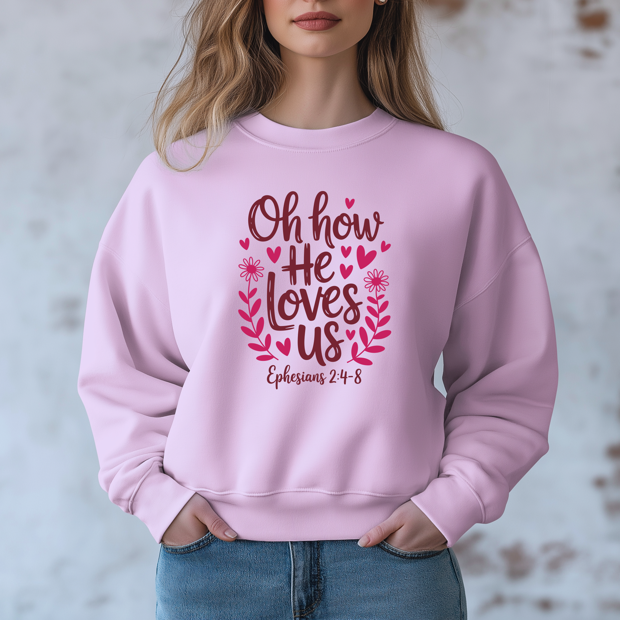 Camisola Dia da Mãe "Oh how he love us" O Abraço Mais Quente e Macio
