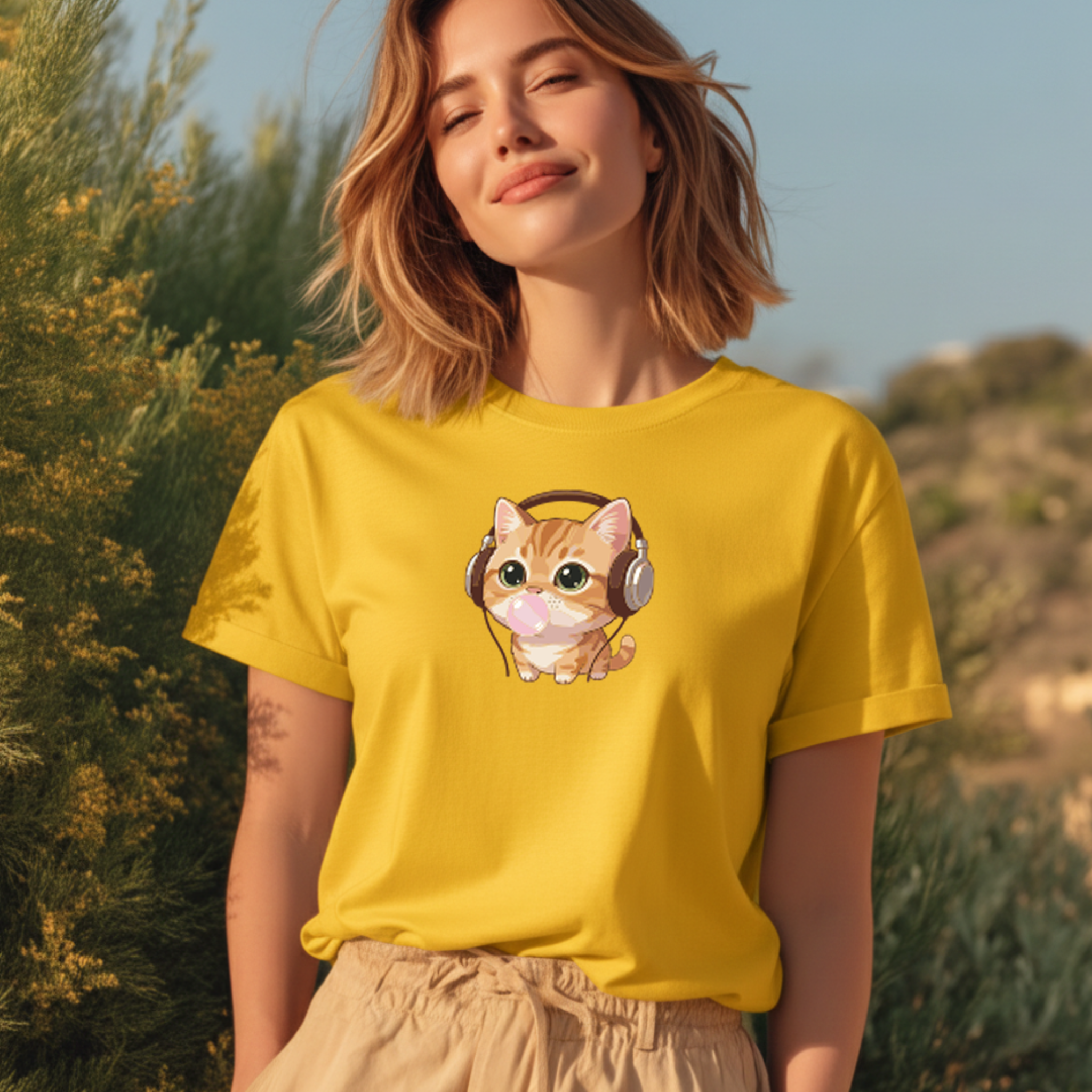 T-shirt "Cat" 100% Algodão Premium 190g