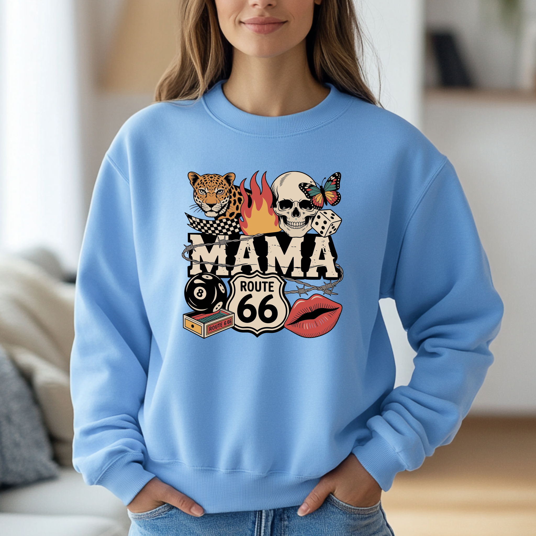 Camisola Sweatshirt Dia da Mãe "MAMA Route 66"