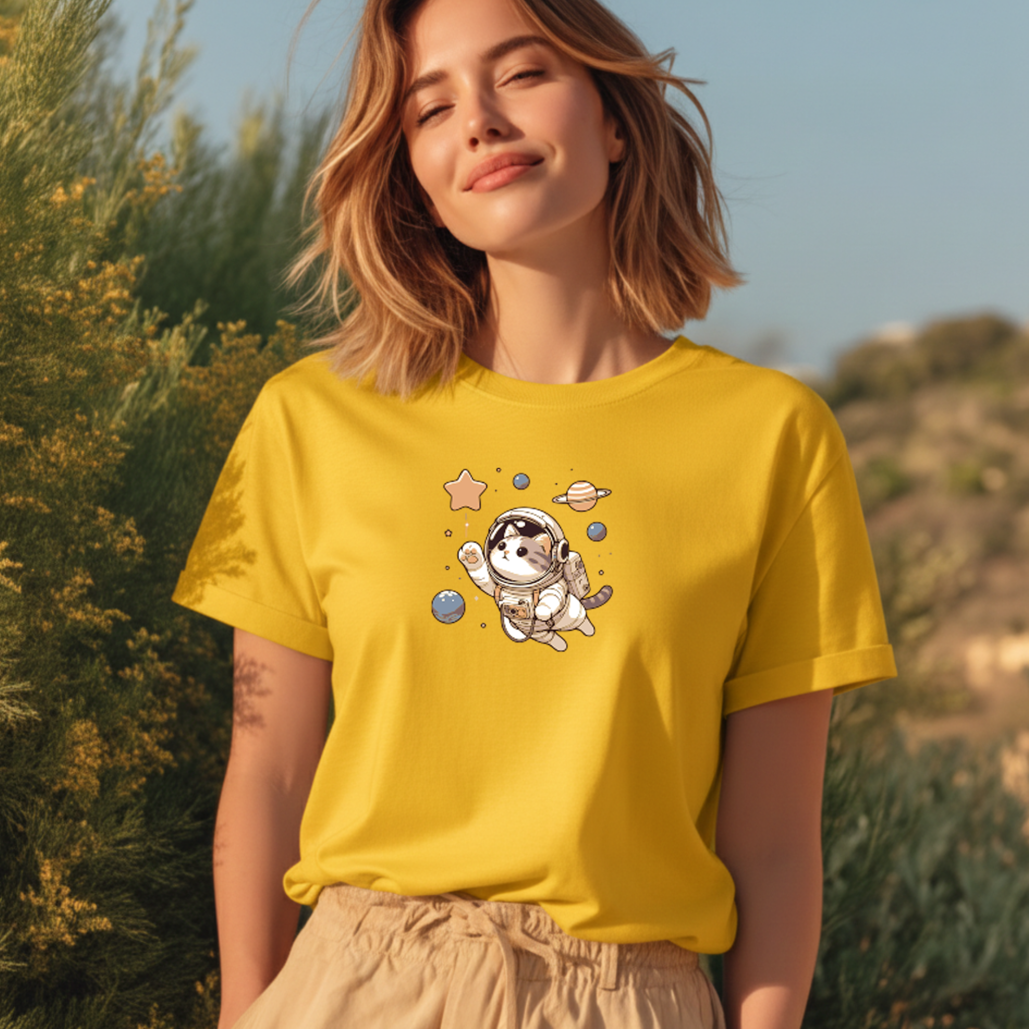 T-shirt "Cat" 100% Algodão 190g - JM Collection