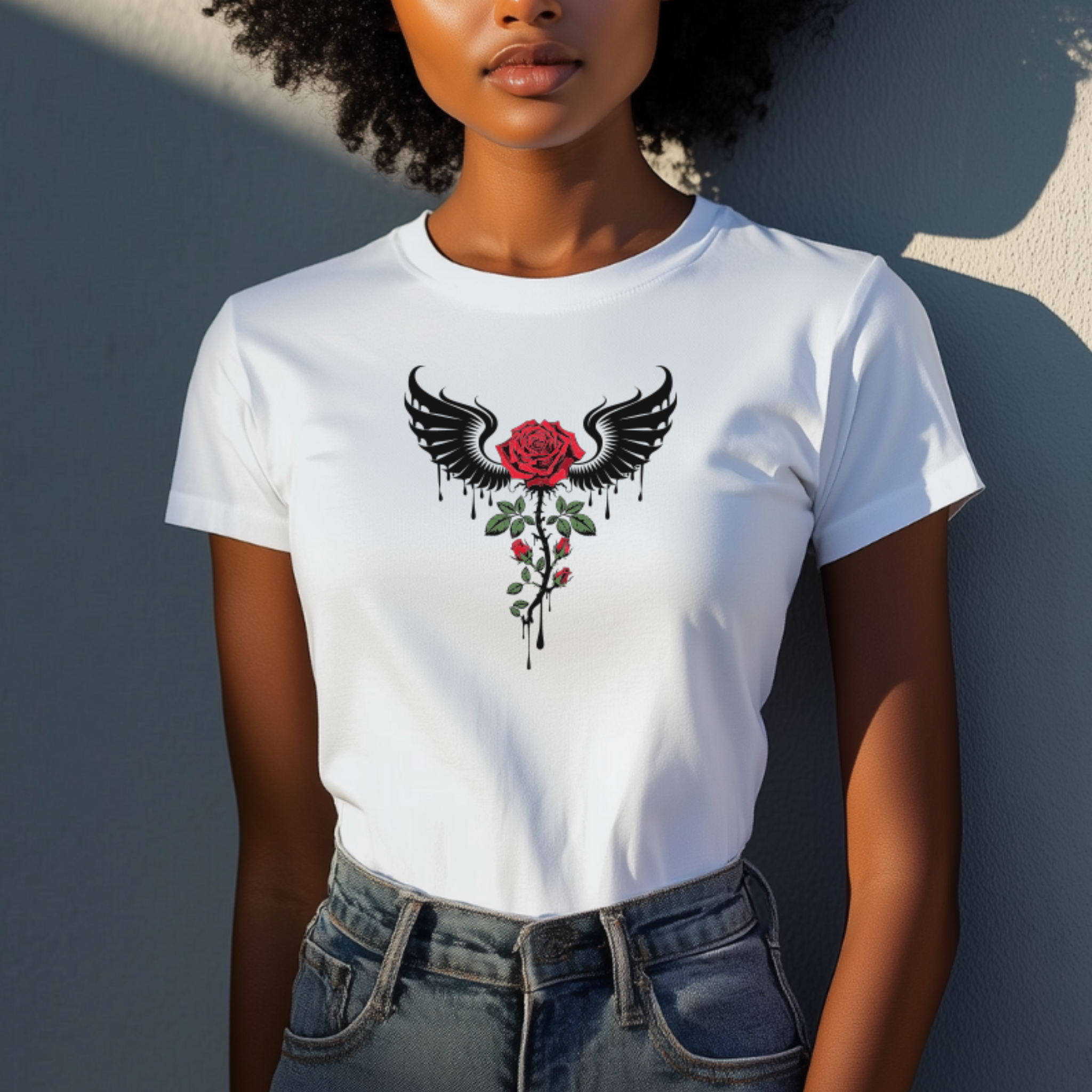 T-shirt Floral "Rosa" 100% Algodão Premium 190g
