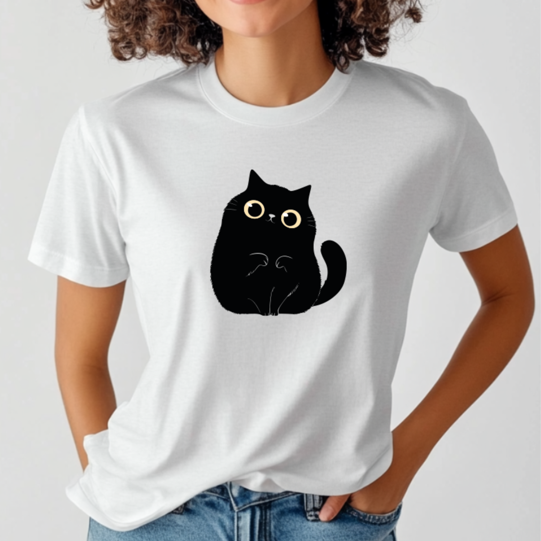 T-shirt "Cat" 100% Algodão - JM Collection