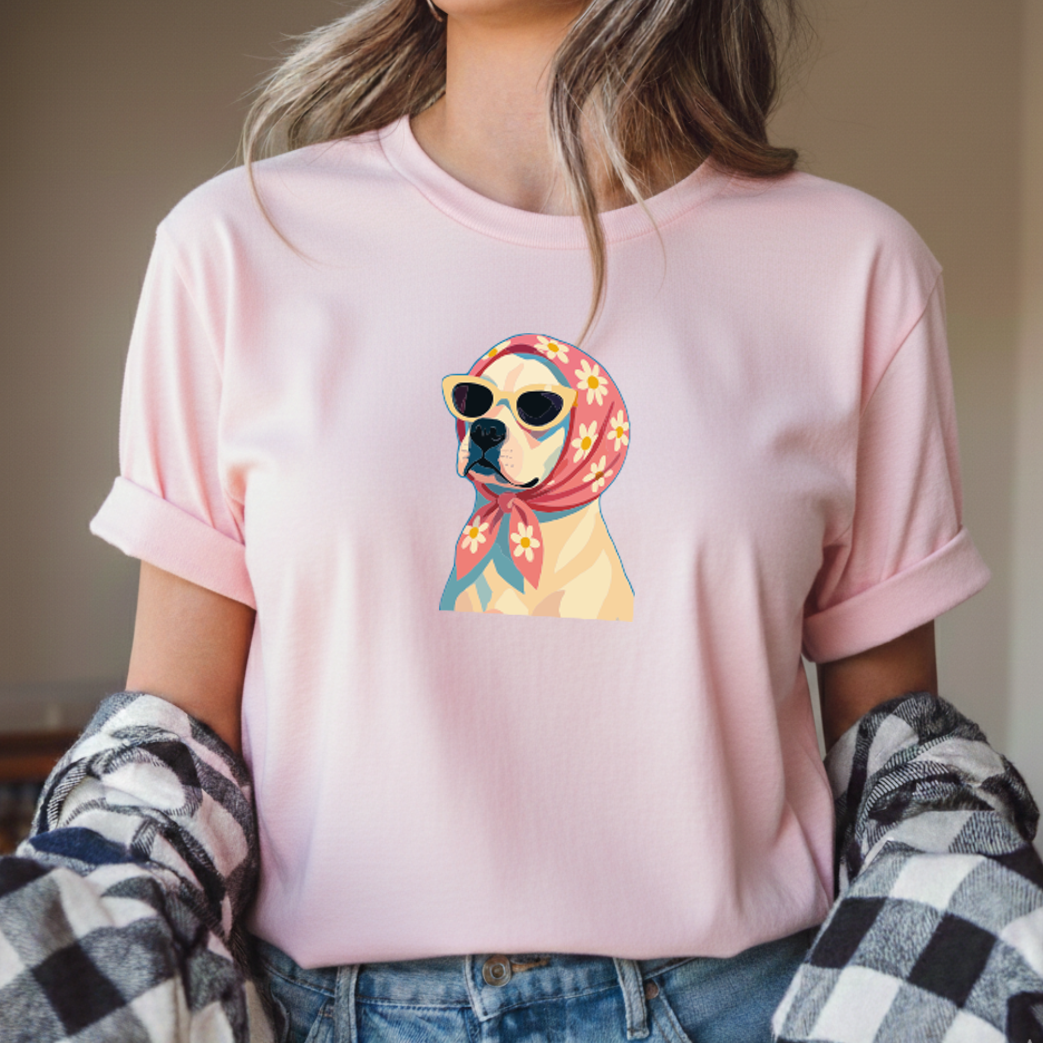 T-shirt "Dog óculos" 100% Algodão Premium 190g