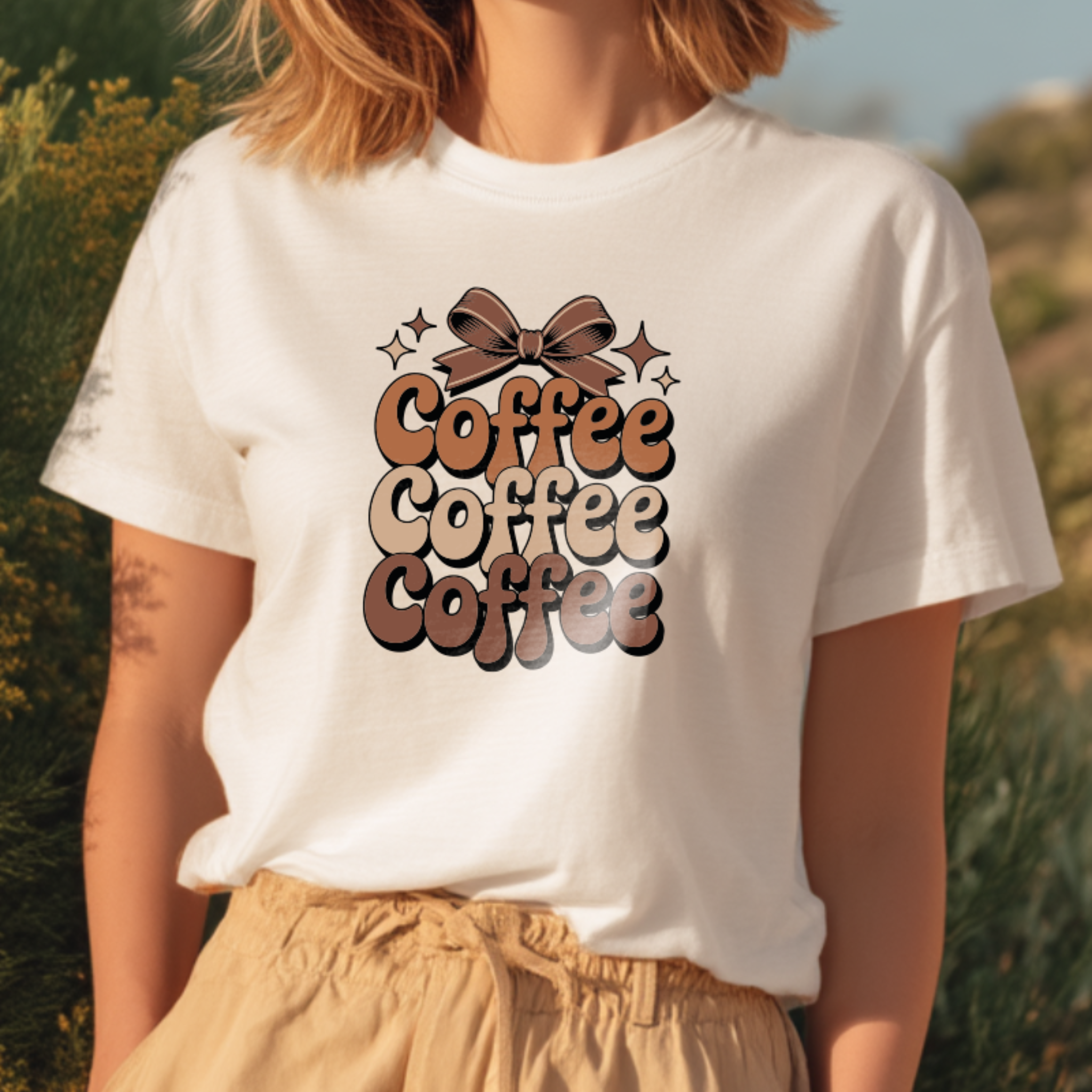 T-shirt "Coffee" 100% Algodão - Coleção Verão