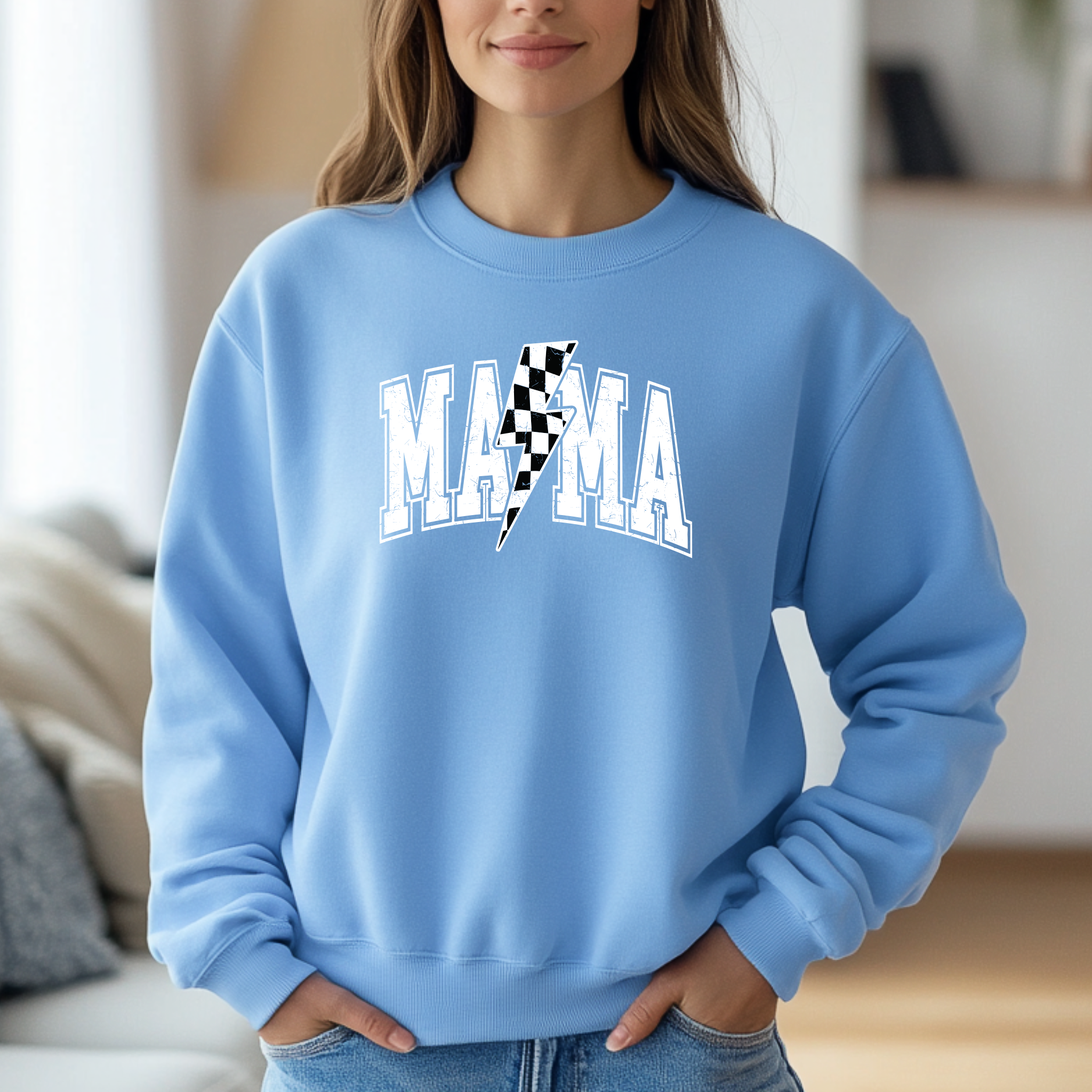 Camisola azul dia da mae dia da mulher MAMA