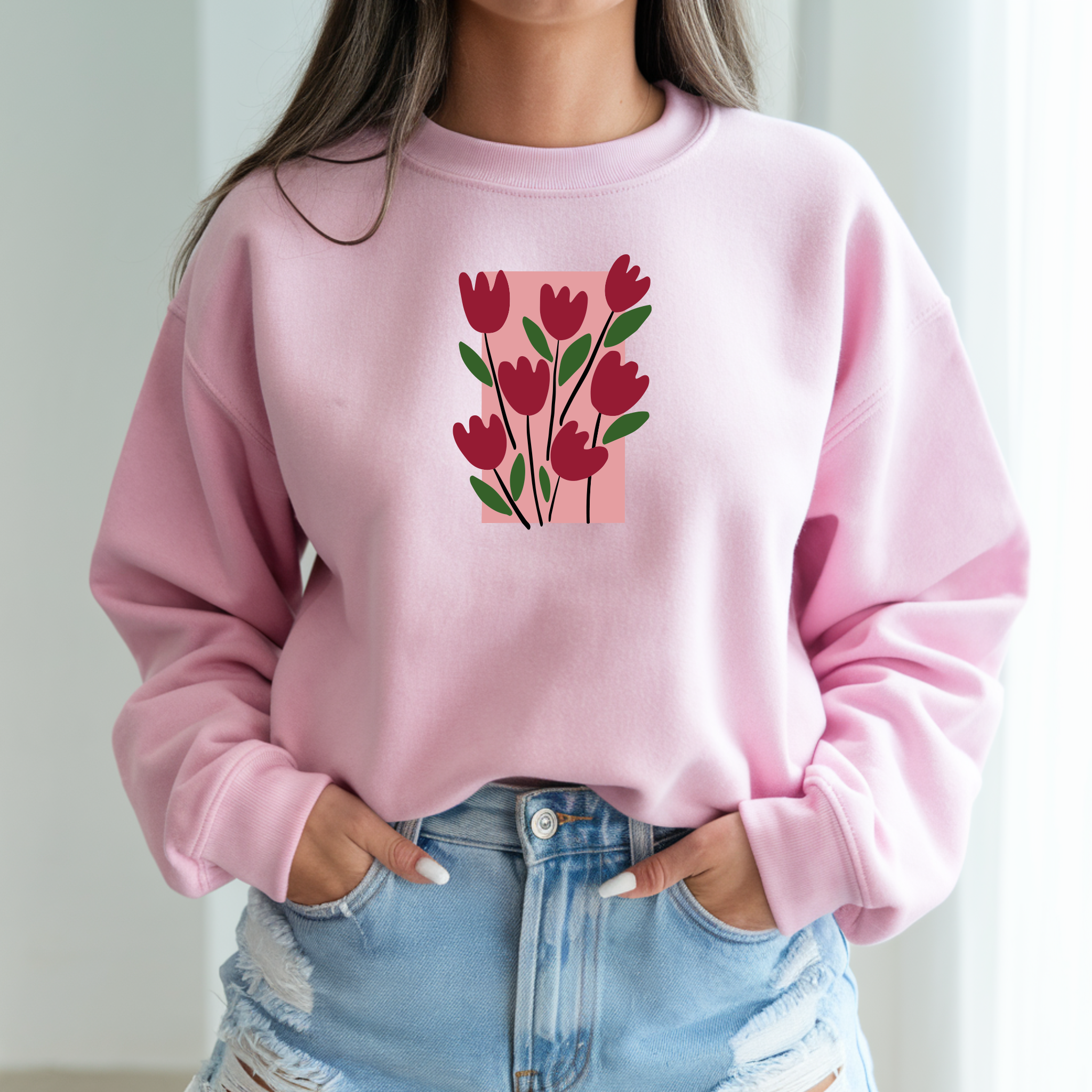 Camisola Floral Tulipas | Sweatshirt Premium