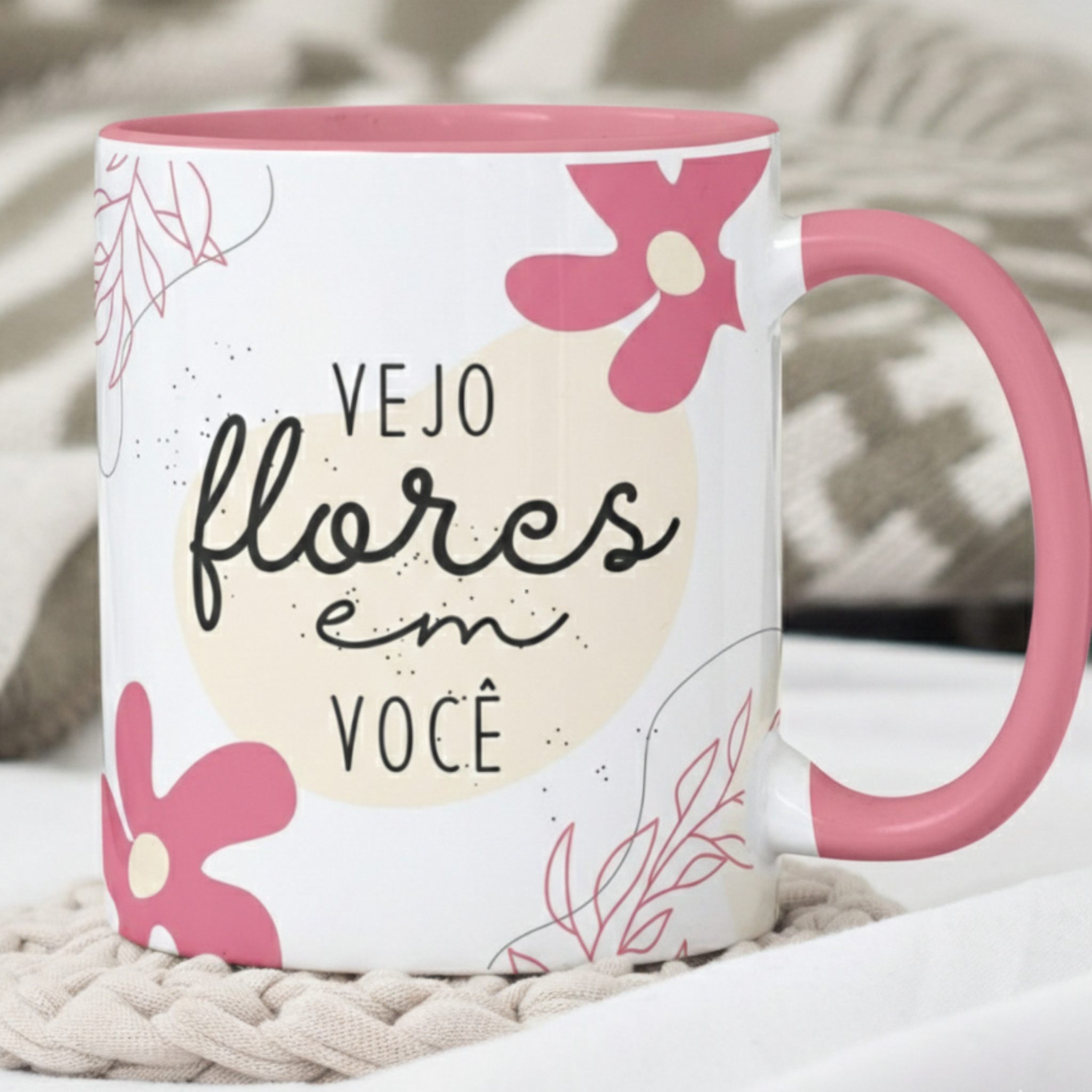 Caneca "Vejo Flores em Você" | Dia da Mulher