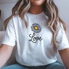T-shirt Floral "Love" 100% Algodão Premium