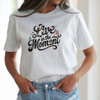 T-shirt Floral "Live in the Moment" 100% Algodão Premium 190g
