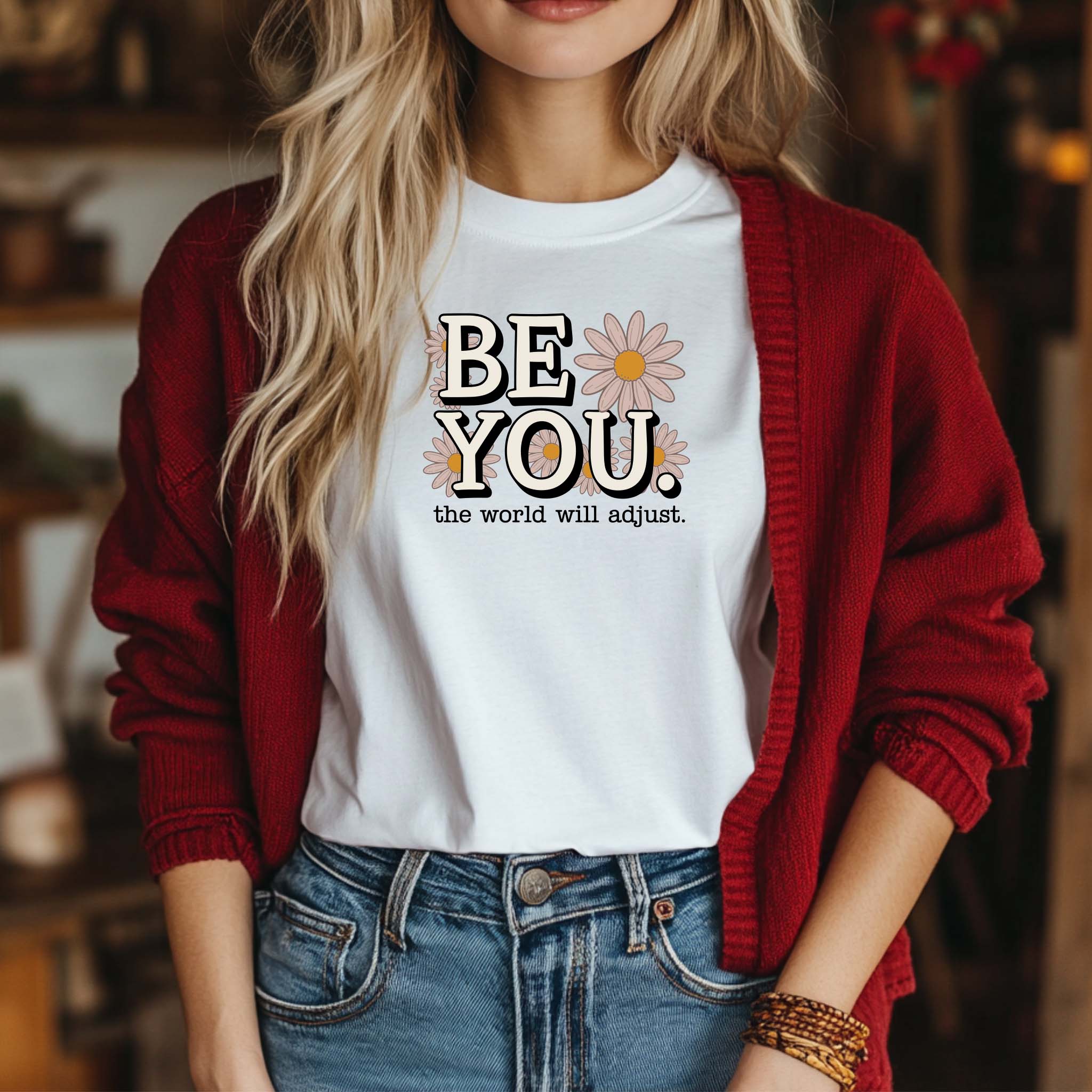 T-shirt Floral "Be You" 100% Algodão Premium 190g