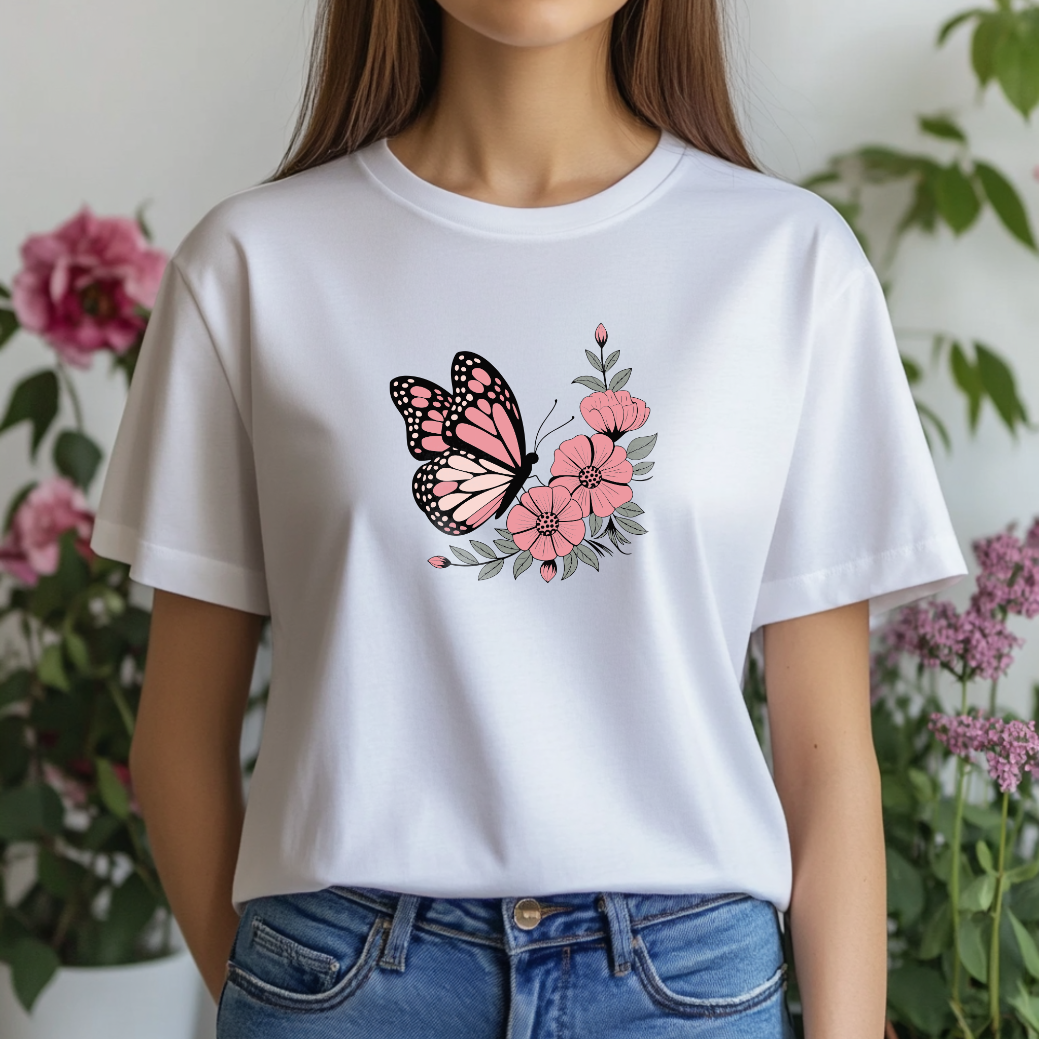 T-shirt "Borboleta" 100% Algodão Premium 190g