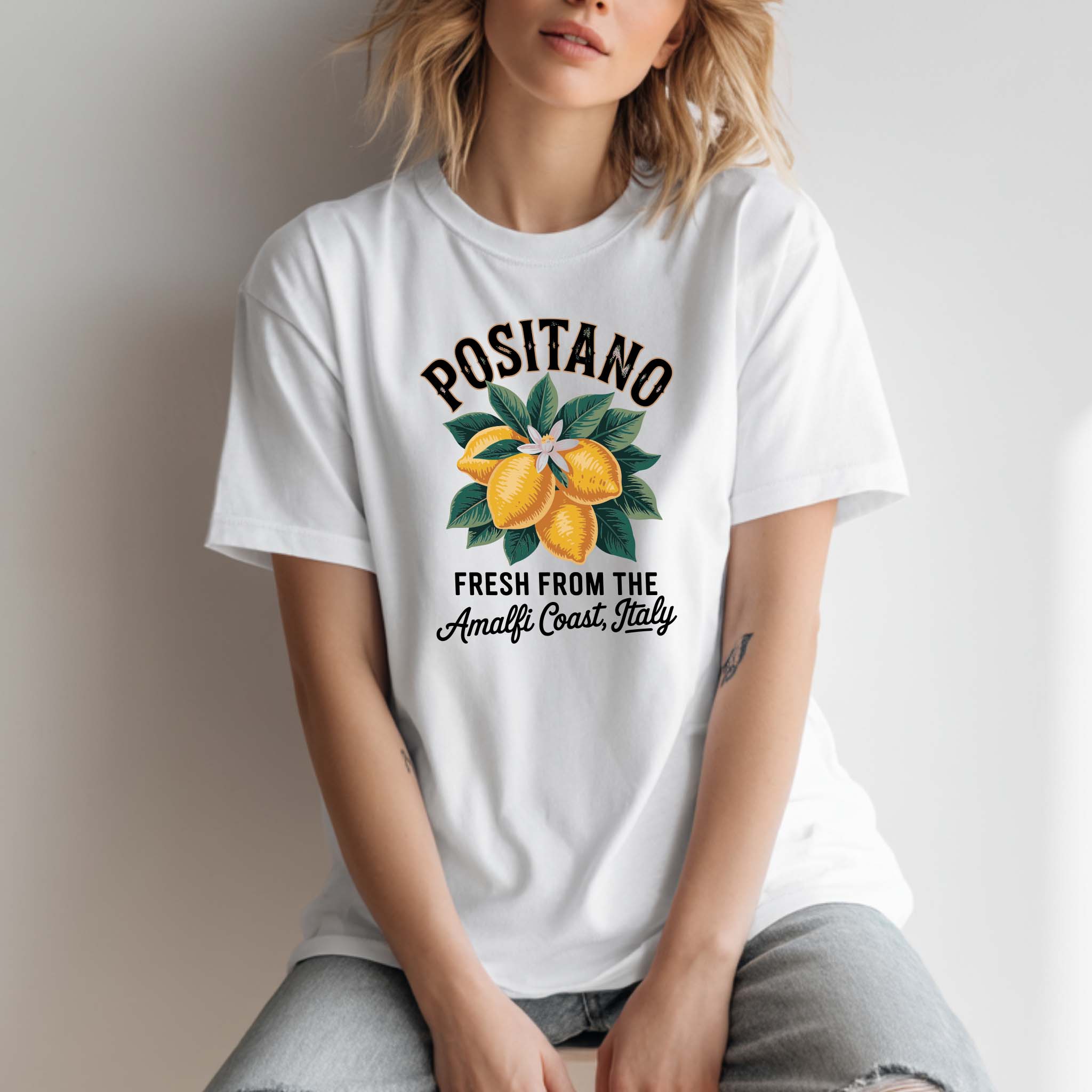 T-shirt "Positano" 100% Algodão Premium 190g - Coleção Floral