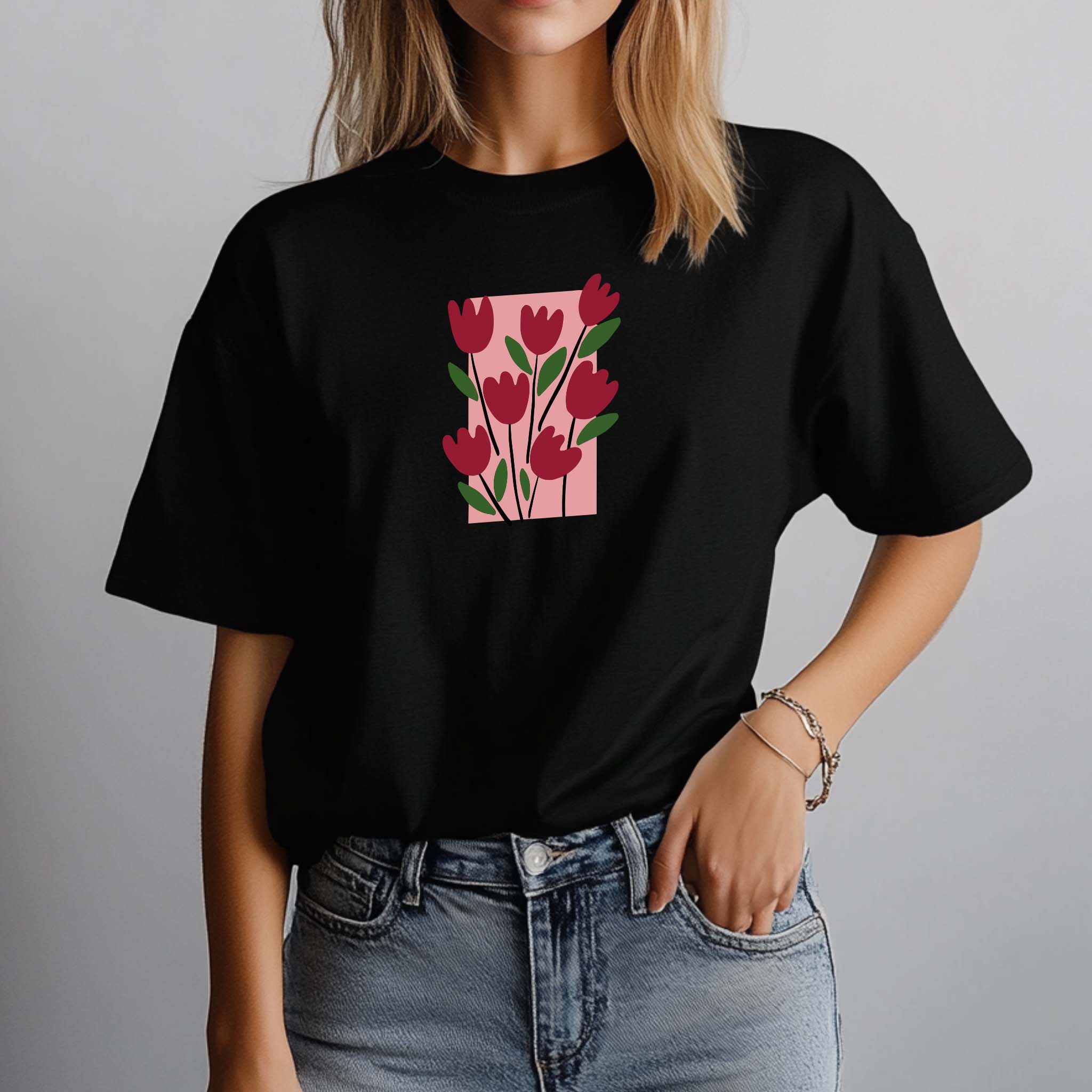T-shirt "Tulipas" 100% Algodão Premium 190g - Coleção Floral
