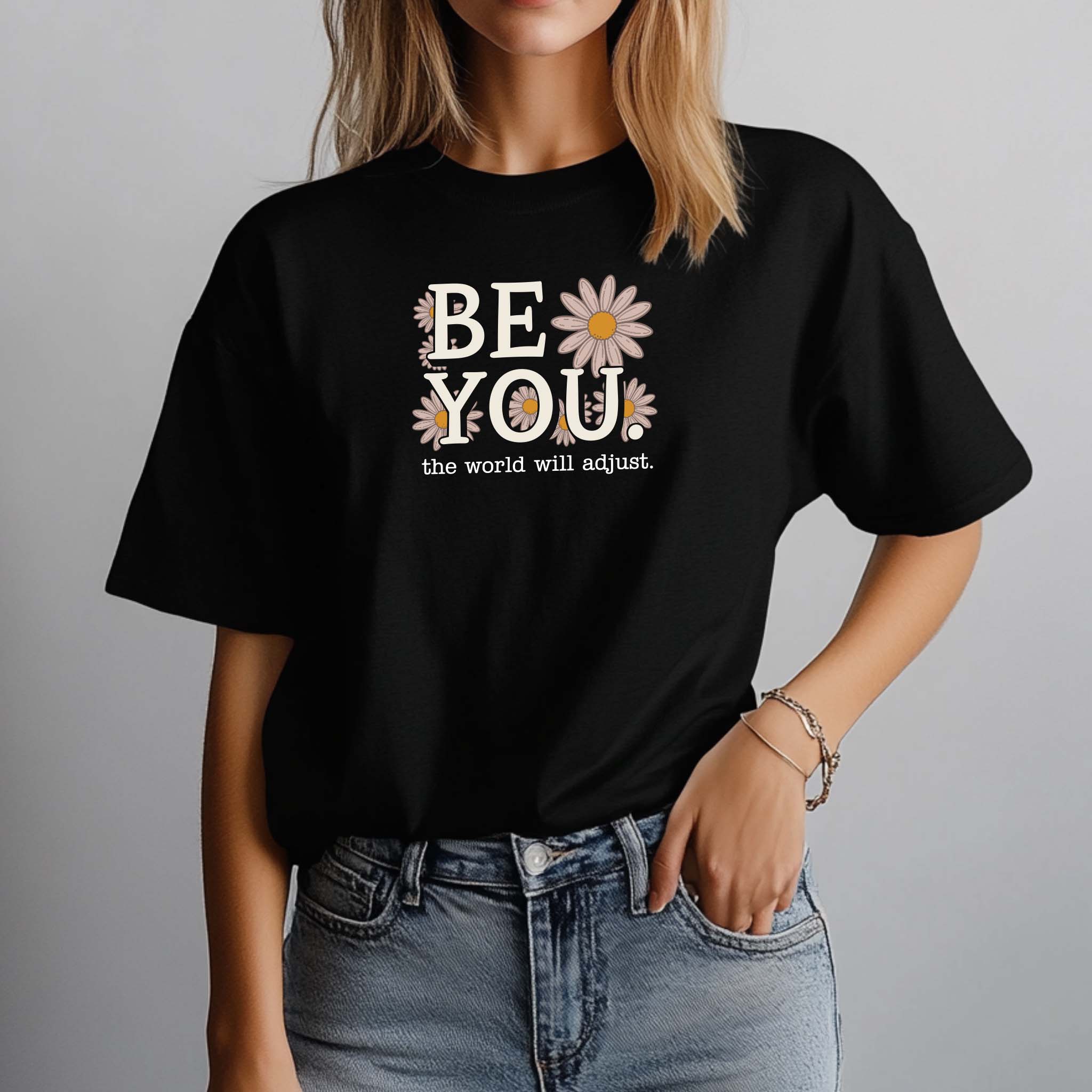 T-shirt Floral "Be You" 100% Algodão Premium 190g