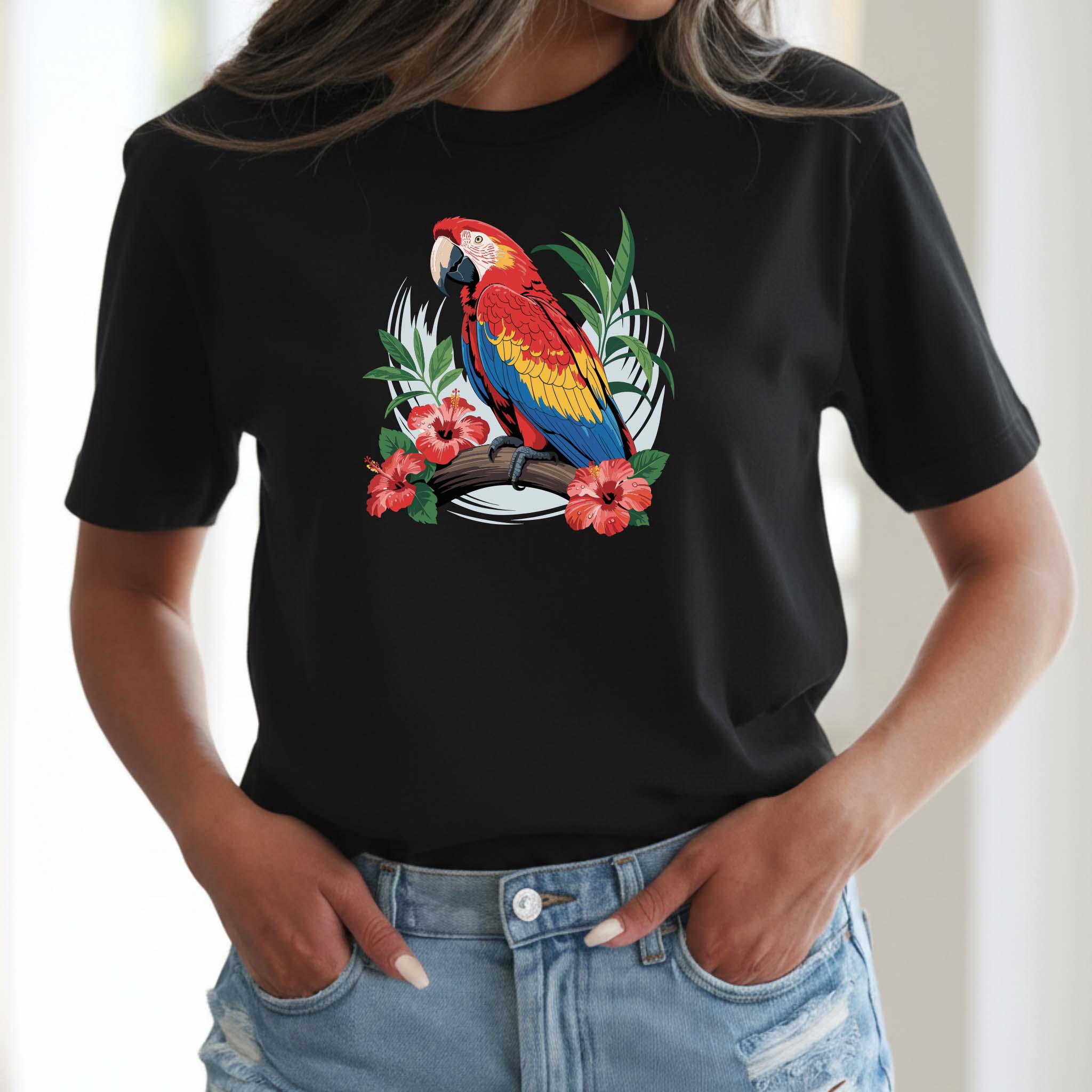 T-shirt "Arara" 100% Algodão Premium 190g - Coleção Floral