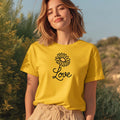 T-shirt Floral "Love" 100% Algodão Premium