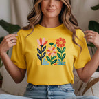 T-shirt Floral 100% Algodão Premium 190g