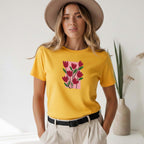 T-shirt Floral Tulipas 100% Algodão Premium 190g