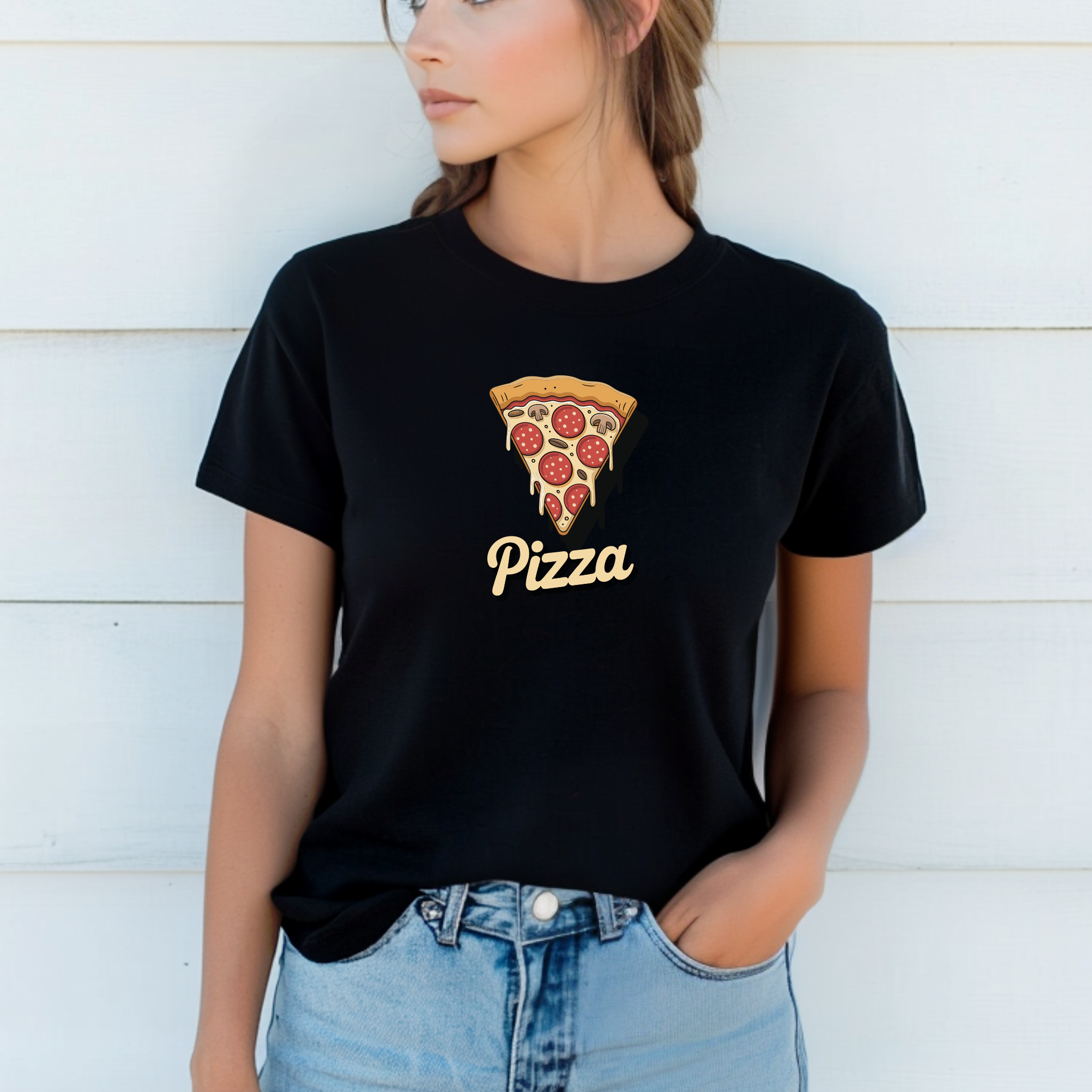 T-shirt "Pizza" 100% Algodão Premium