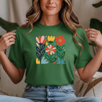 T-shirt Floral 100% Algodão Premium 190g