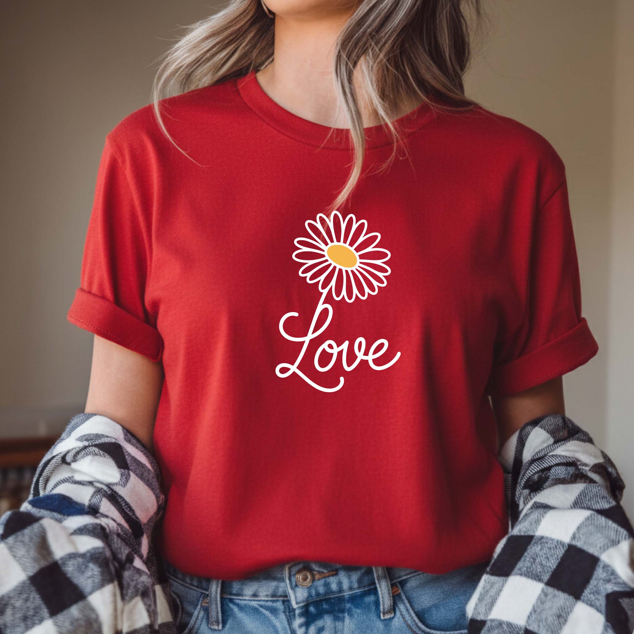 T-shirt Floral "Love" 100% Algodão Premium