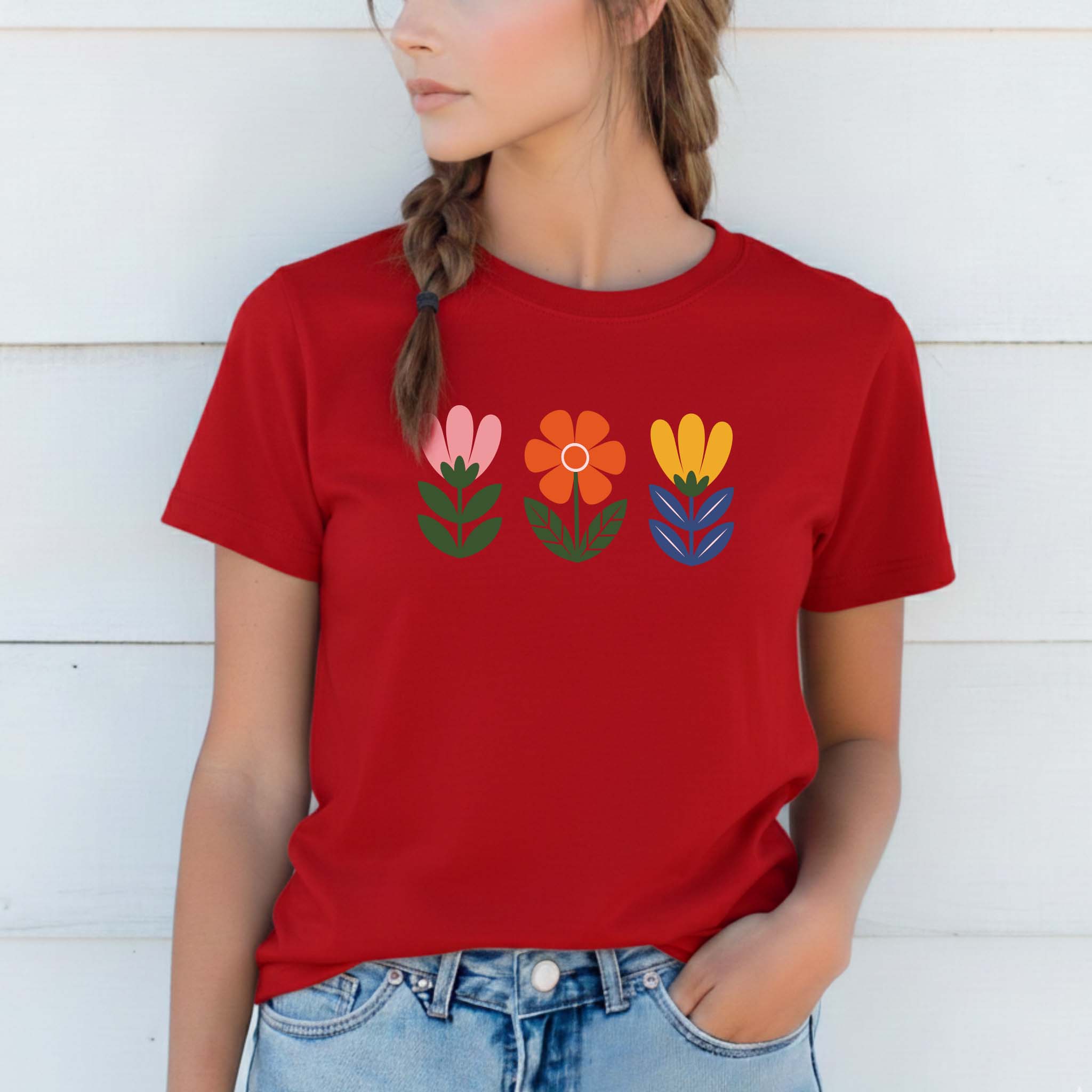 T-shirt Floral 100% Algodão Premium 190g