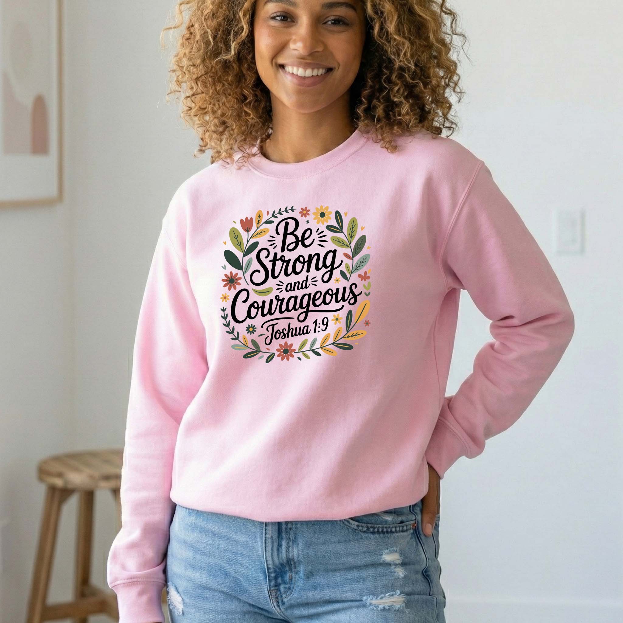 Sweatshirt "Be Strong and Courageous" Joshua 1:9  | Sweatshirt Premium 290g