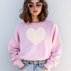 Camisola Floral Coração | Sweatshirt Premium 290g