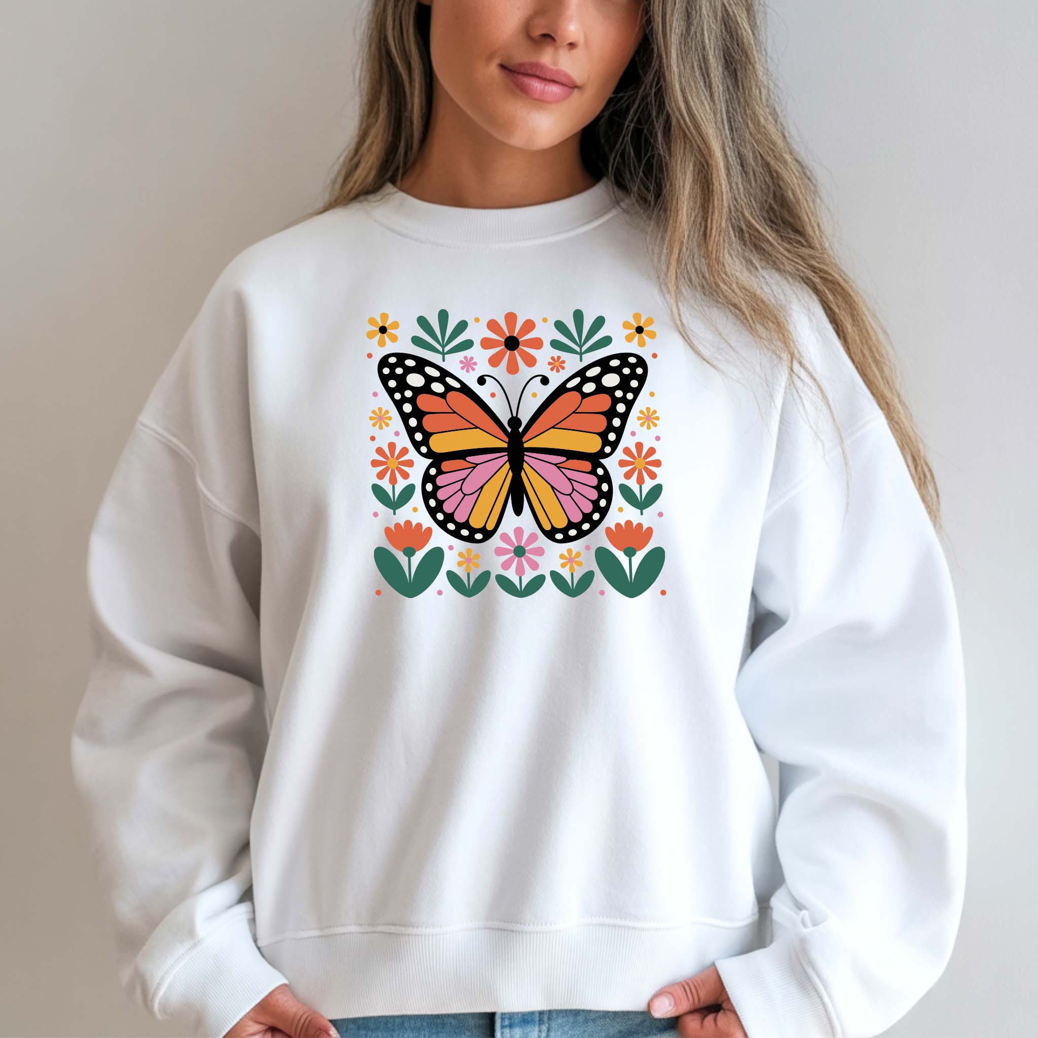 Camisola Borboleta | Sweatshirt Premium 290g | Coleção Florais