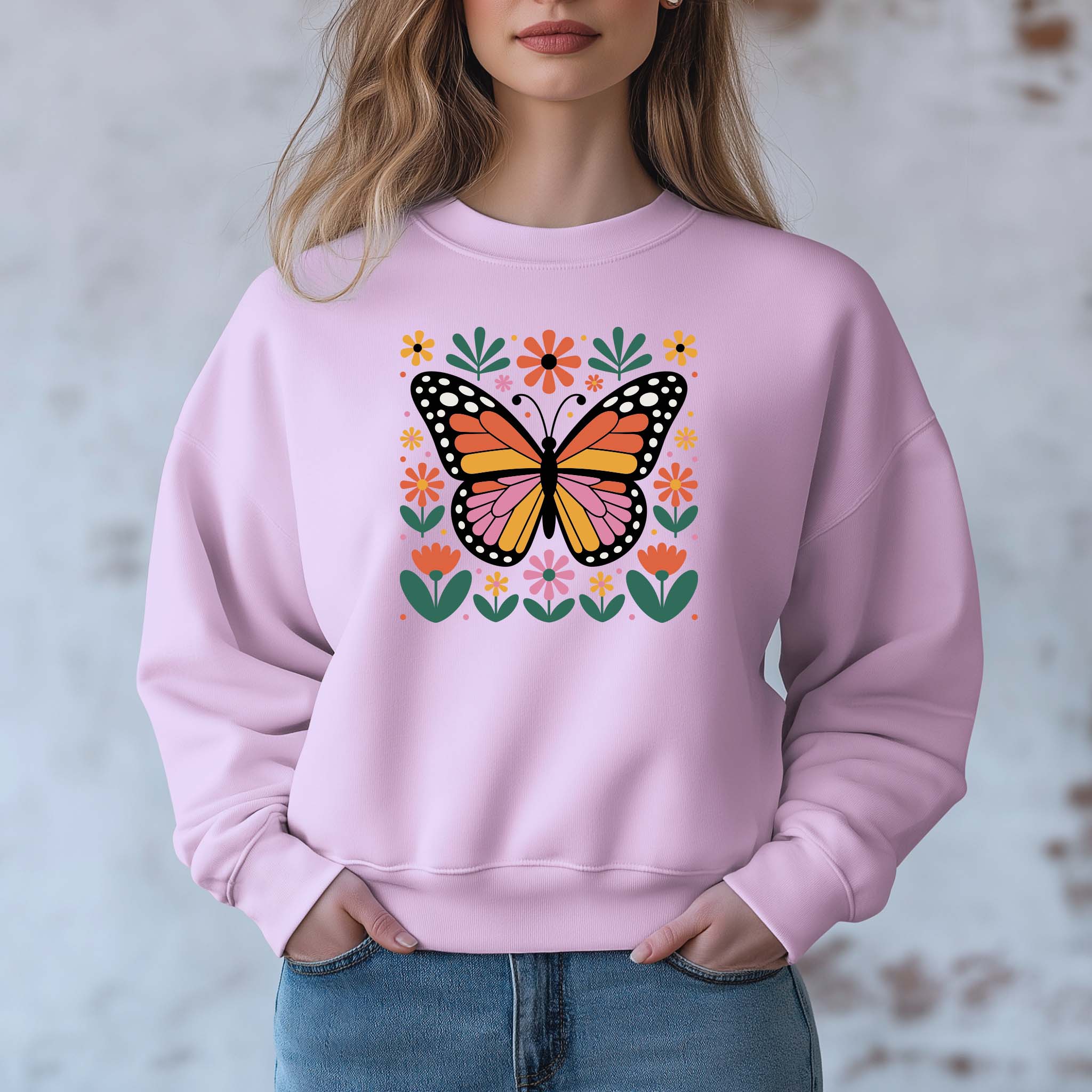 Camisola Borboleta | Sweatshirt Premium 290g | Coleção Florais