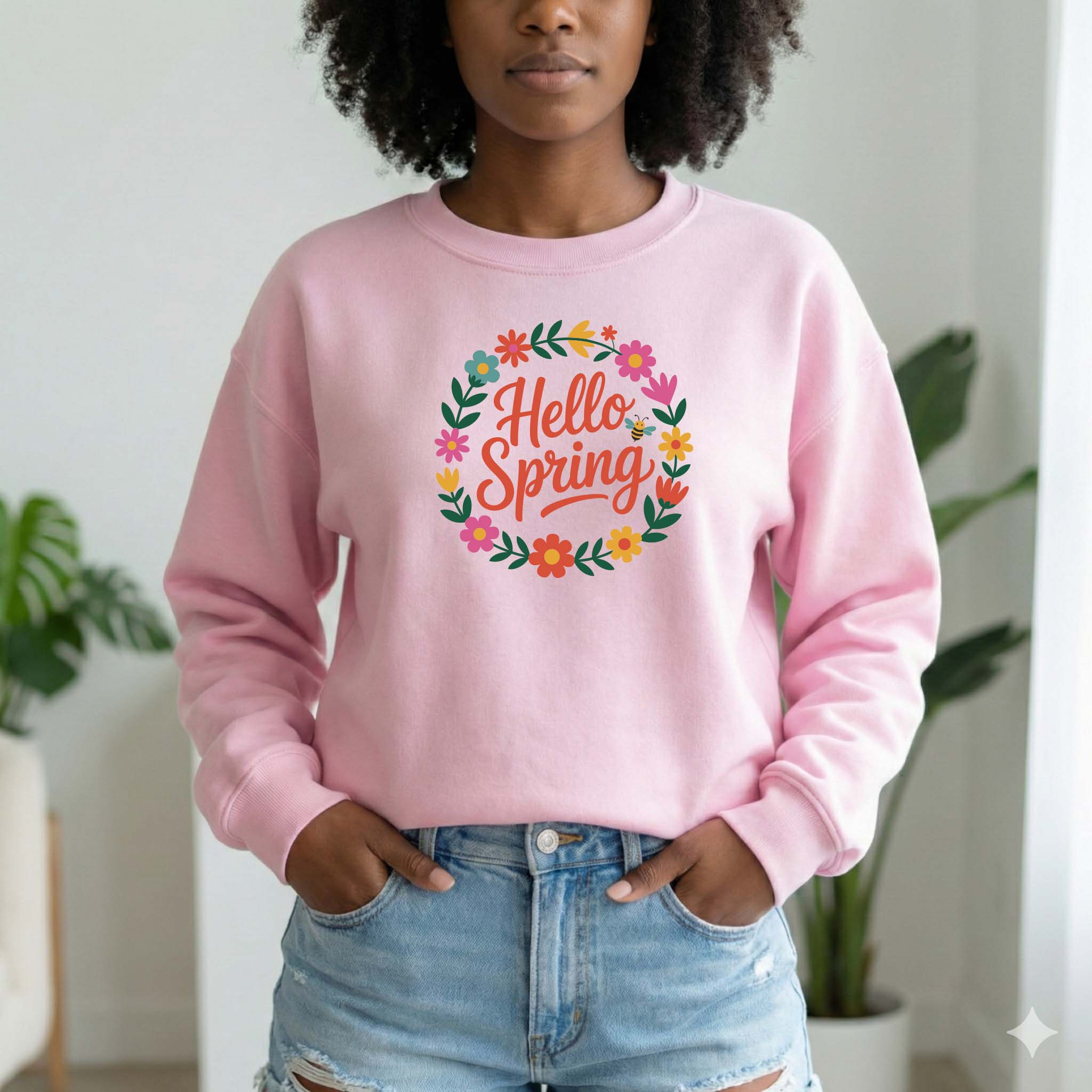 Camisola "Hello Spring" | Sweatshirt Premium 290g | Coleção Florais