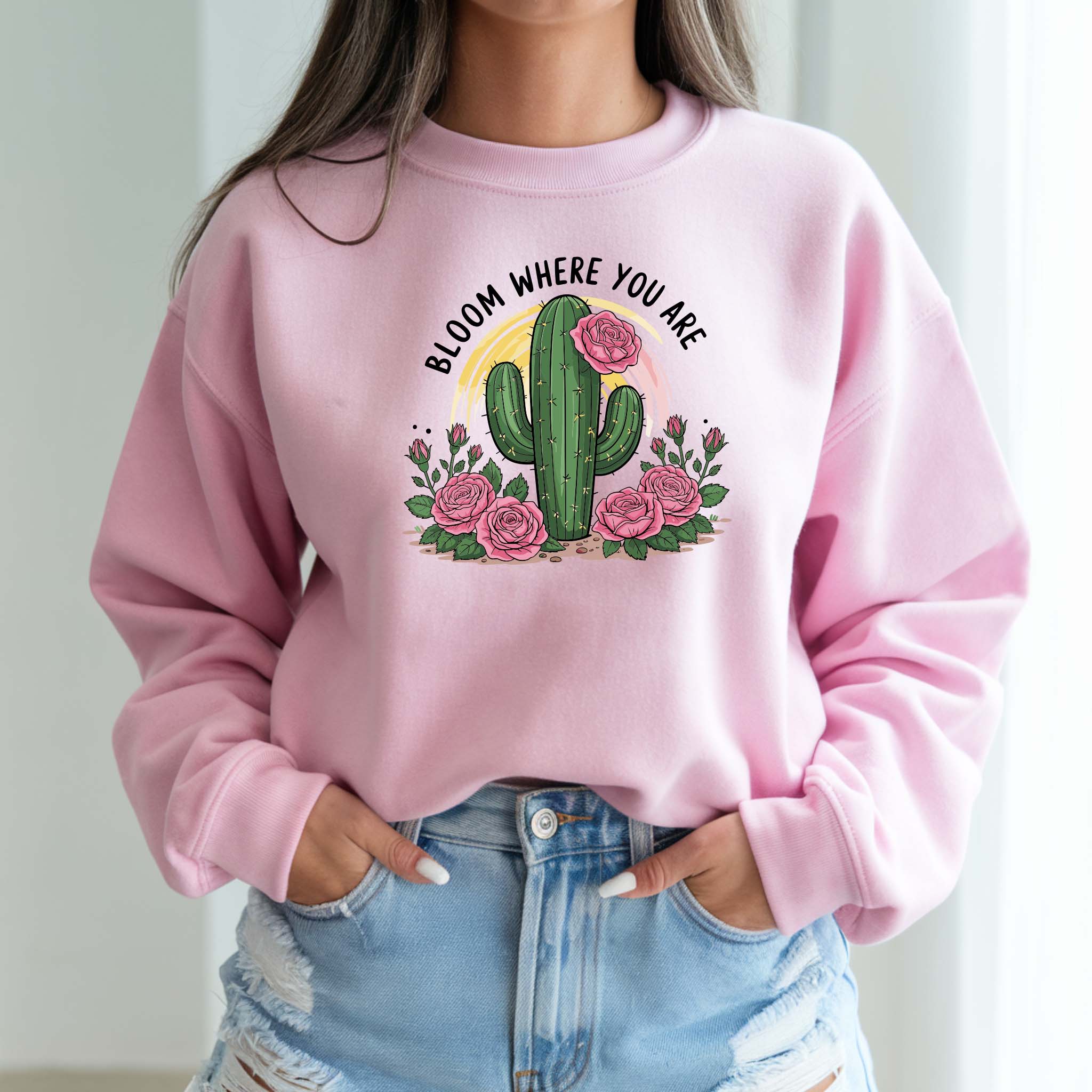 Camisola "Bloom where you are" | Sweatshirt Premium 290g | Coleção Florais