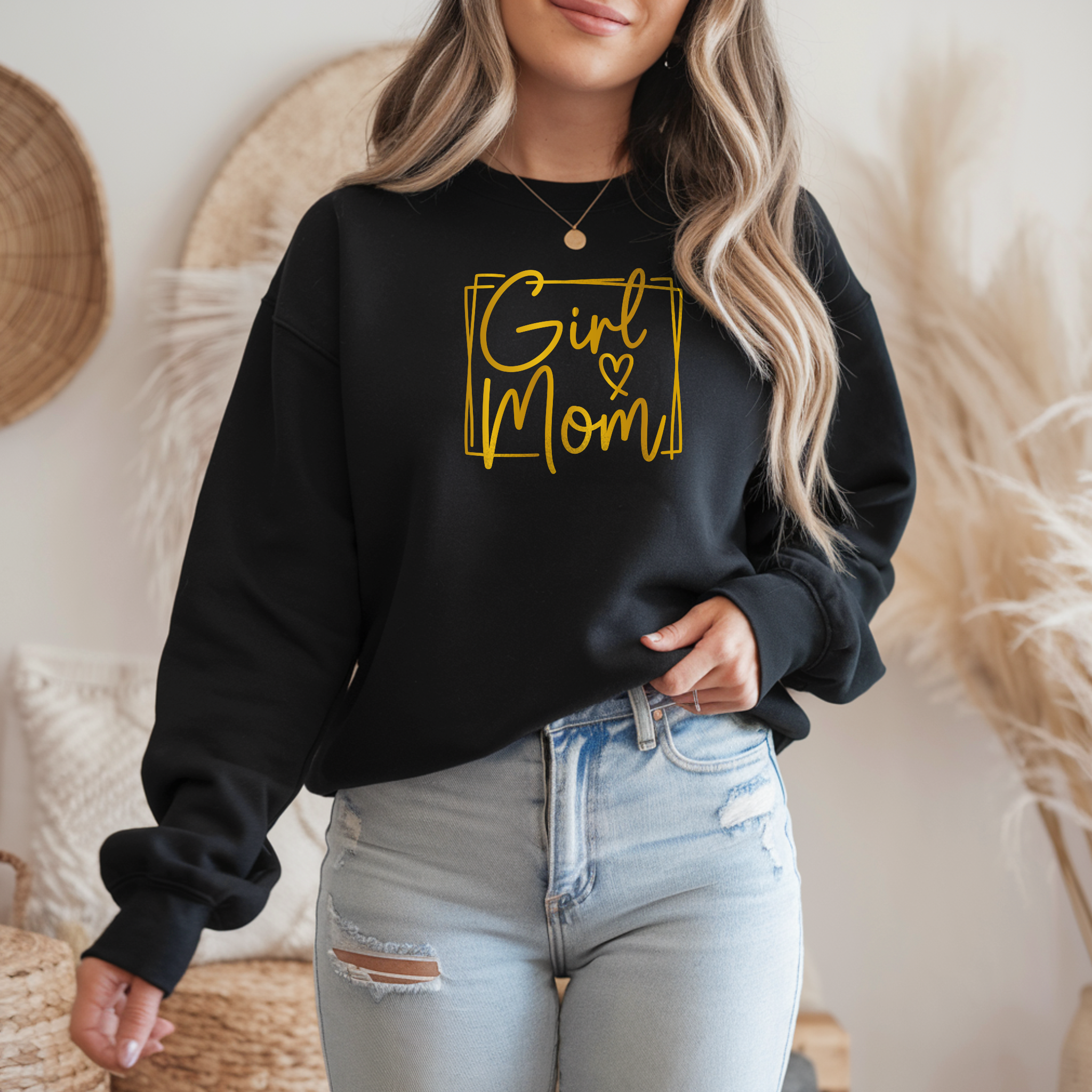 Camisola Dia da Mãe "Girl Mom" O Abraço Mais Quente e Macio