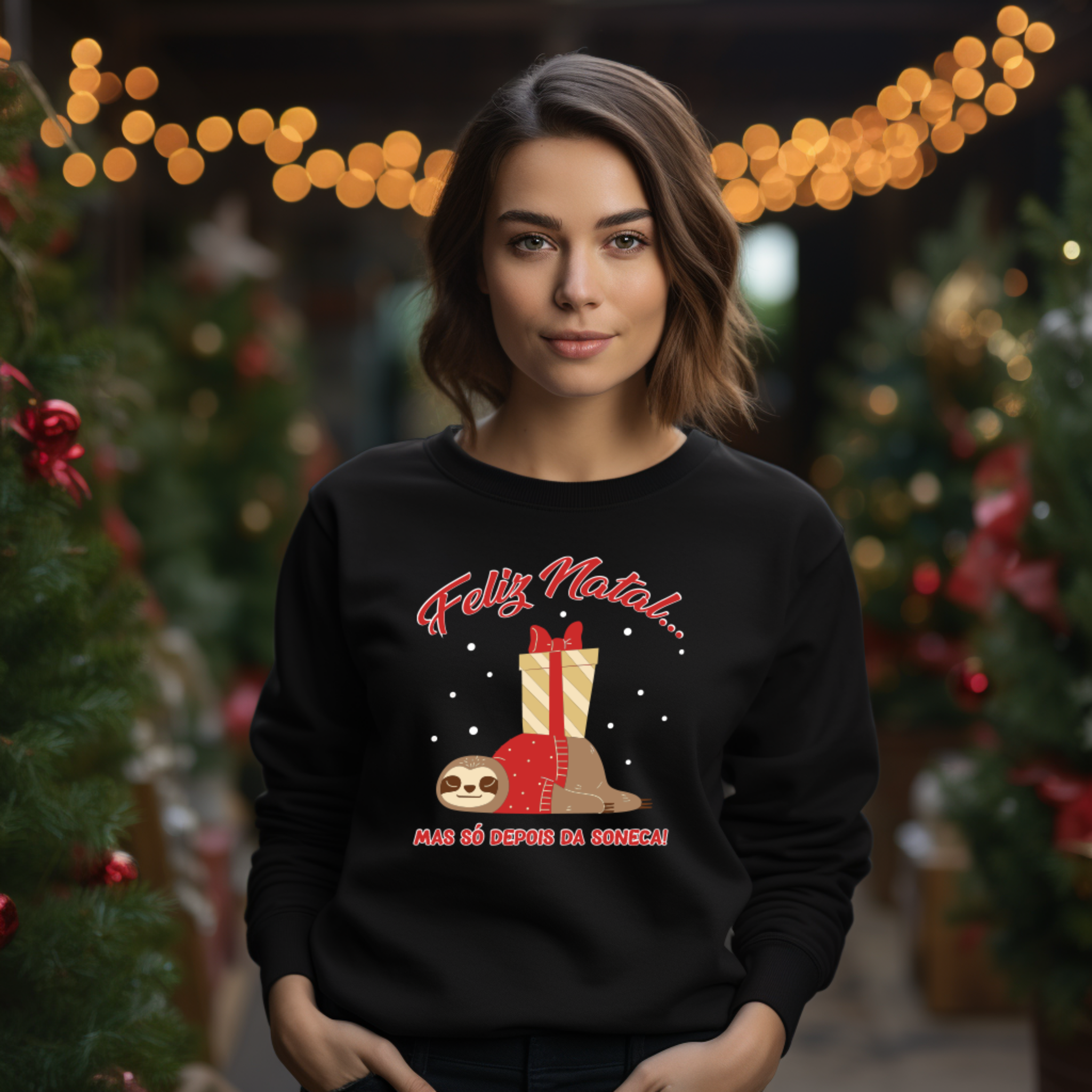 Sweatshirt Feliz Natal | Coleção Natal - Camisola Premium