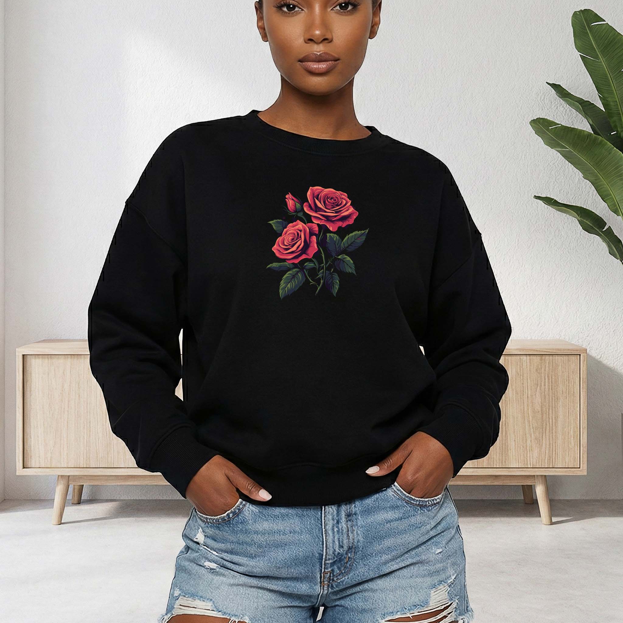 Camisola "Rosas" | Sweatshirt Premium 290g | Coleção Florais