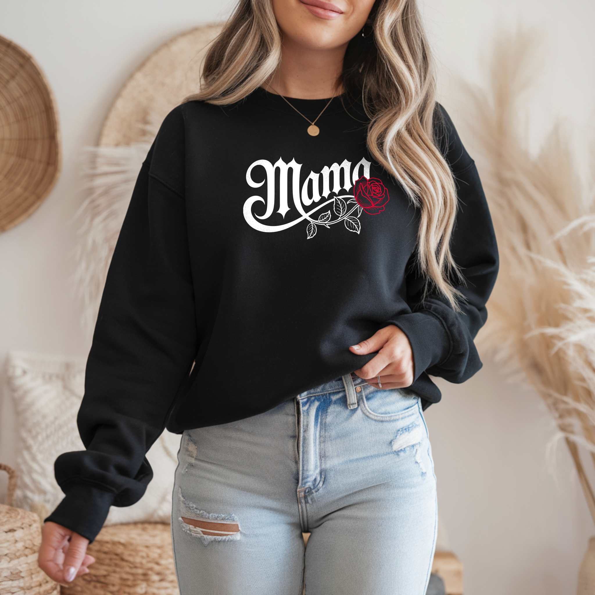 Camisola Dia da Mãe "Mama Rosa Vermelha" O Abraço Mais Quente e Macio