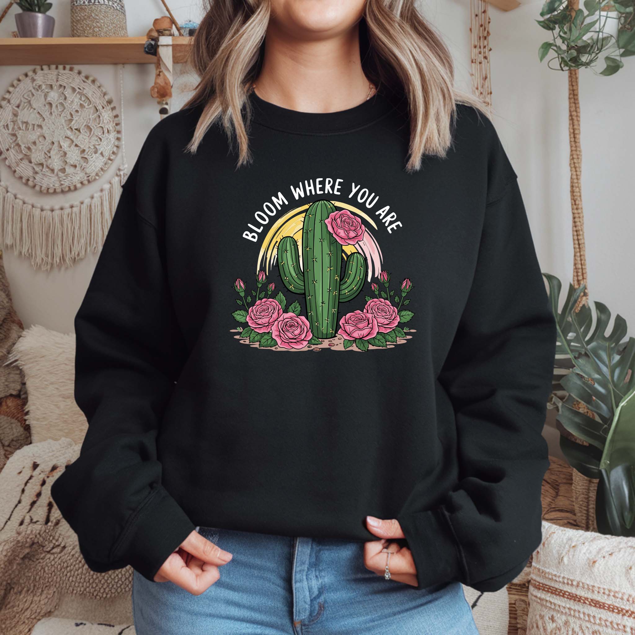 Camisola "Bloom where you are" | Sweatshirt Premium 290g | Coleção Florais