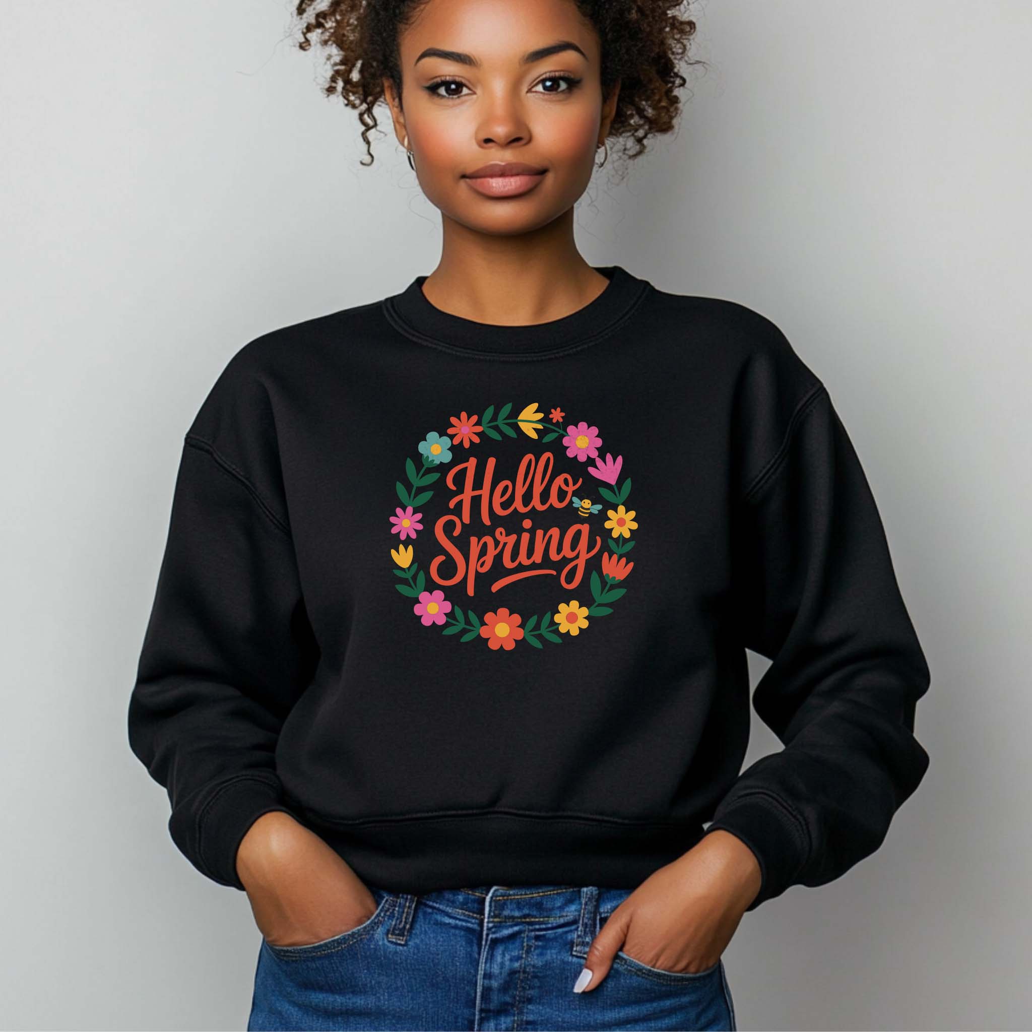 Camisola "Hello Spring" | Sweatshirt Premium 290g | Coleção Florais