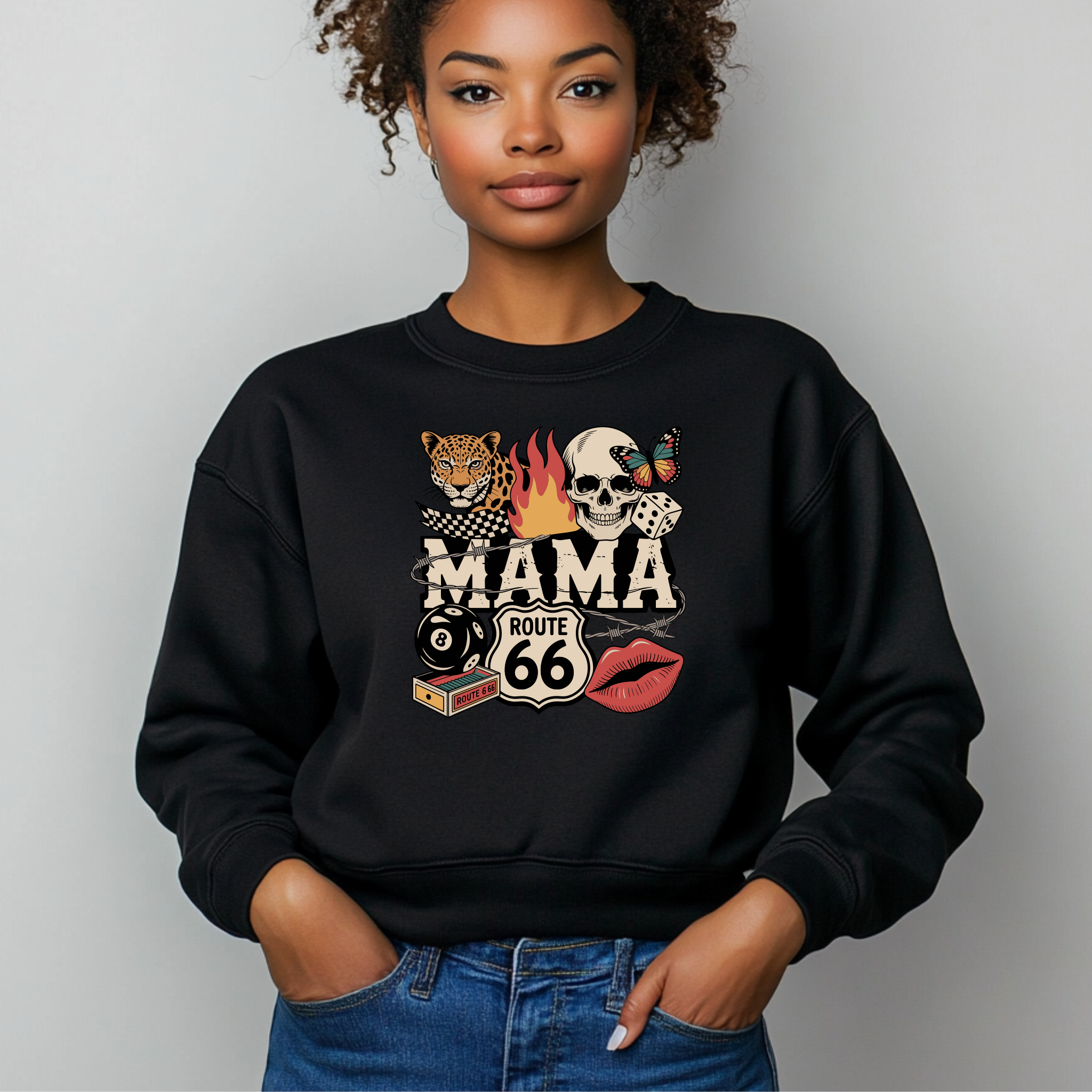 Camisola Sweatshirt Dia da Mãe "MAMA Route 66"