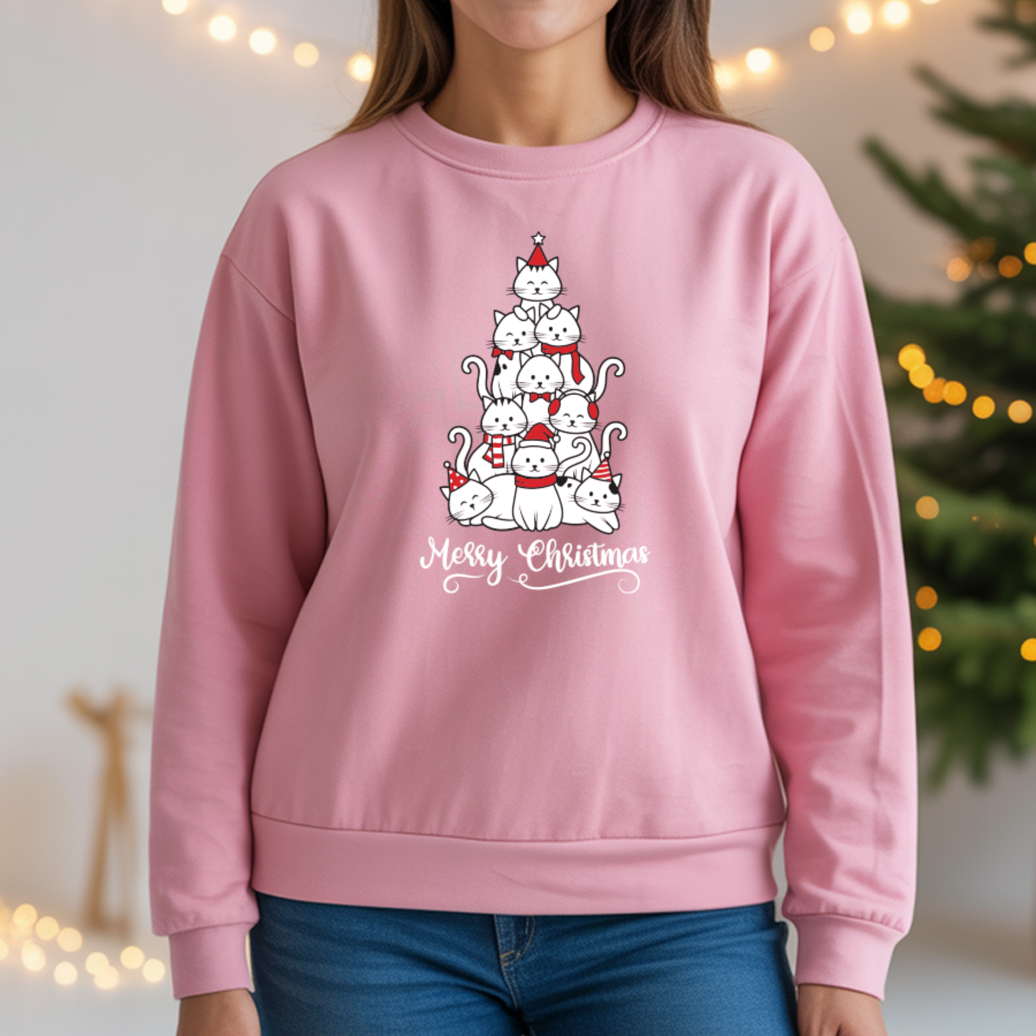 Sweatshirt "Cats Natal" | Camisola Premium 290g | Coleção Natal