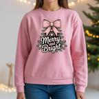 Camisola Natal "Merry and Bright" | Sweatshirt Premium 290g | Coleção Natal