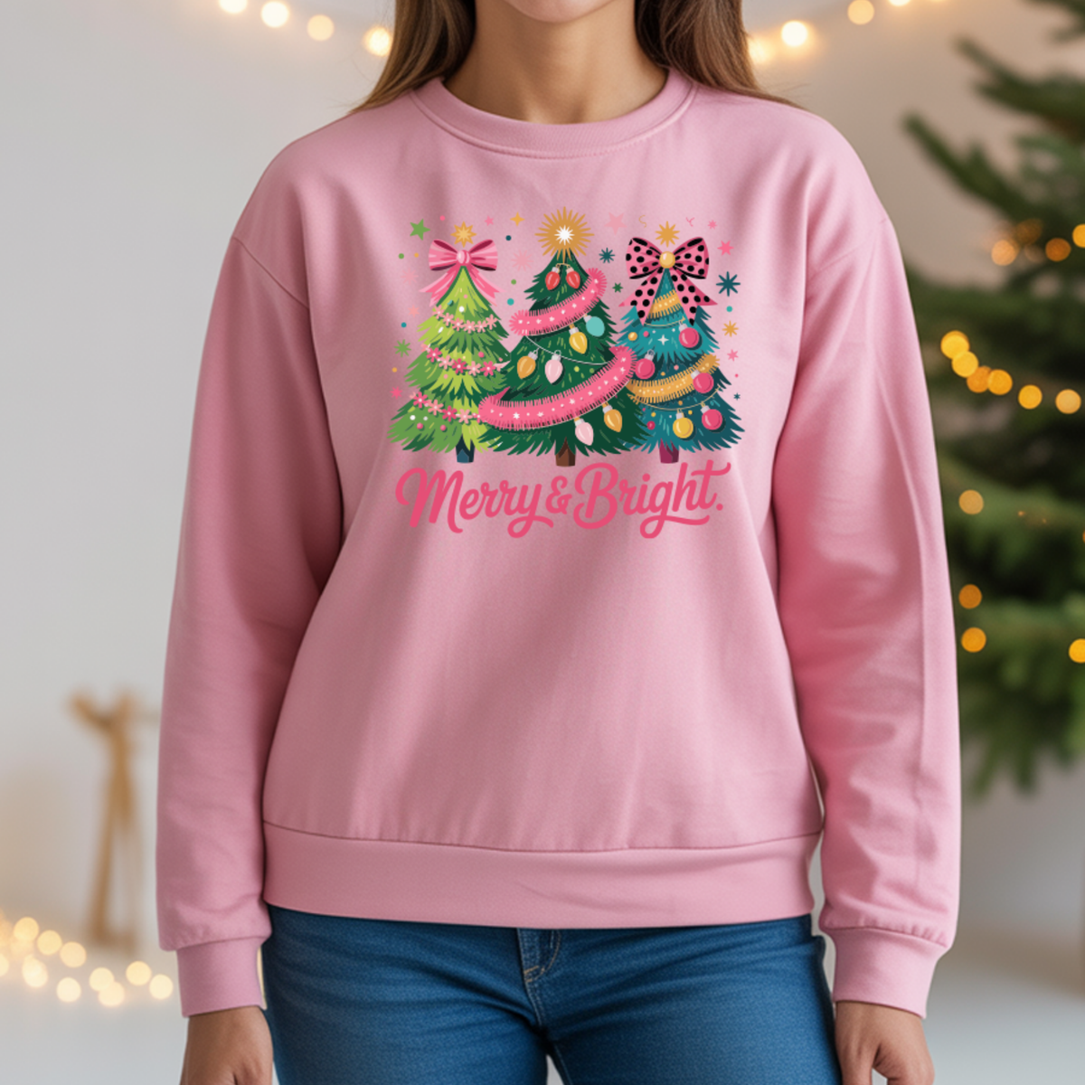 Camisola Natal " Merry e Bright" | Sweatshirt 290g - Coleção Natal