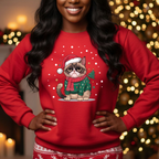 Camisola Natal "Christmas Cat" | Sweatshirt Premium 290g | Coleção Natal