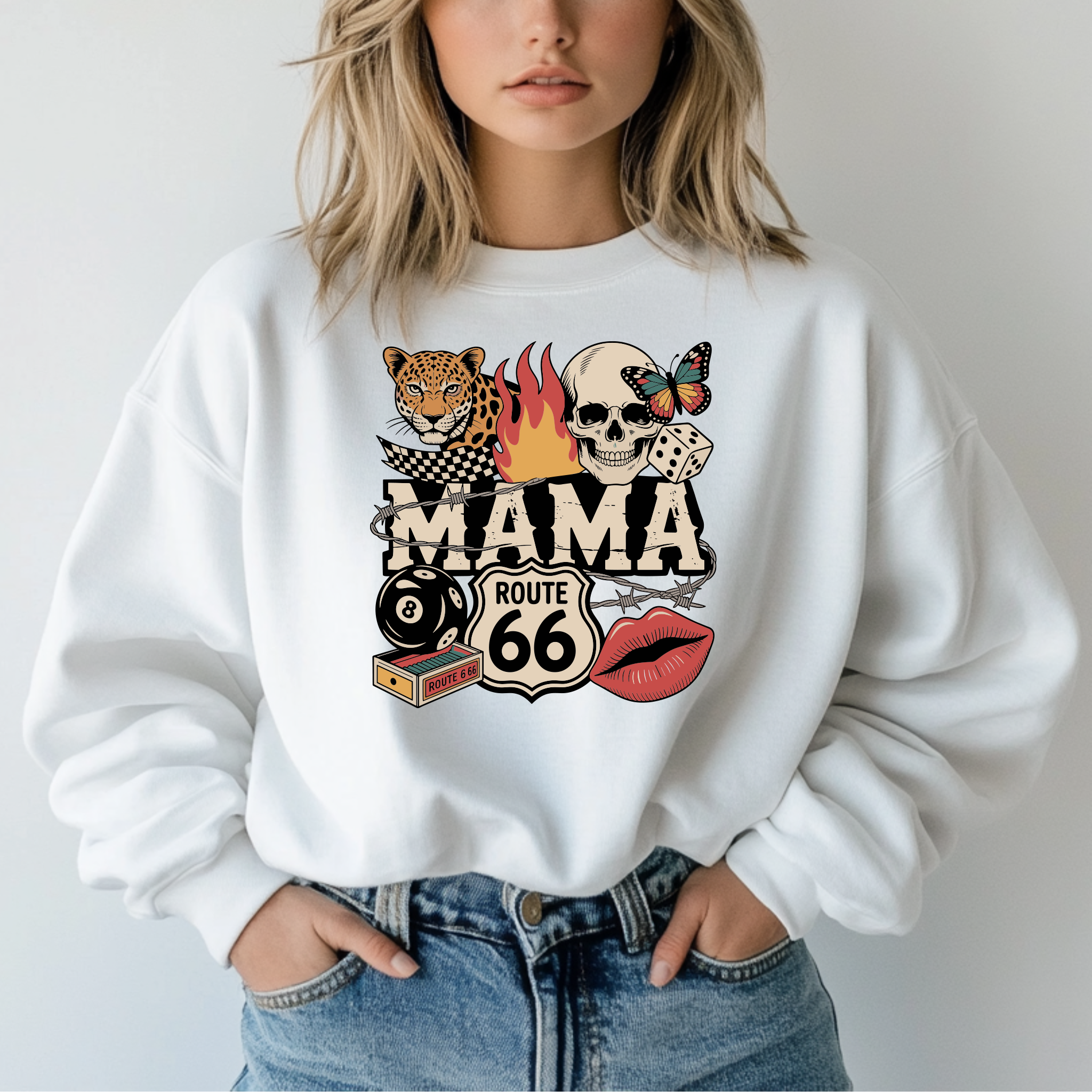 Camisola Sweatshirt Dia da Mãe "MAMA Route 66"