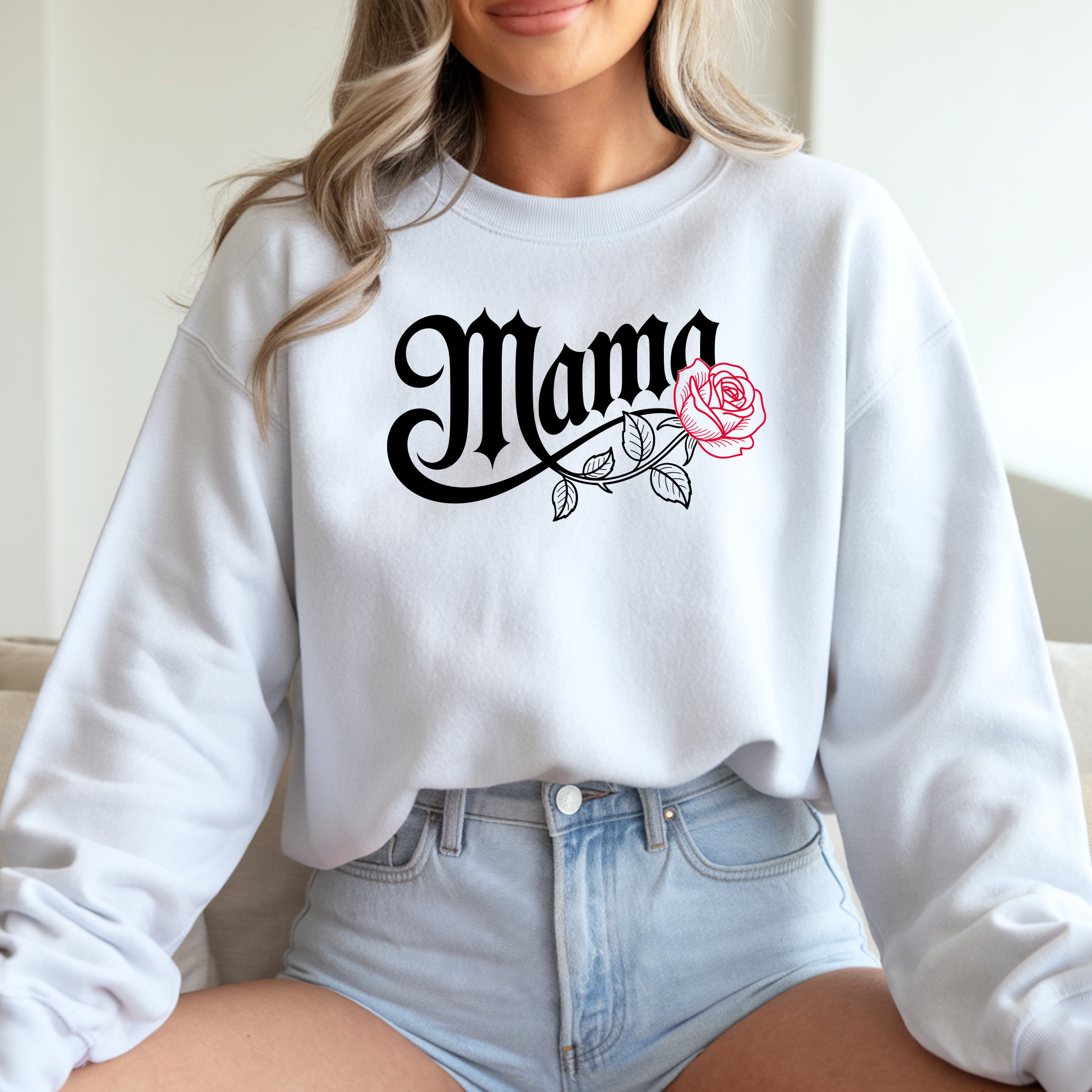 Sweatshirt Camisola Dia da Mãe "MAMA" O Abraço Mais Quente e Macio