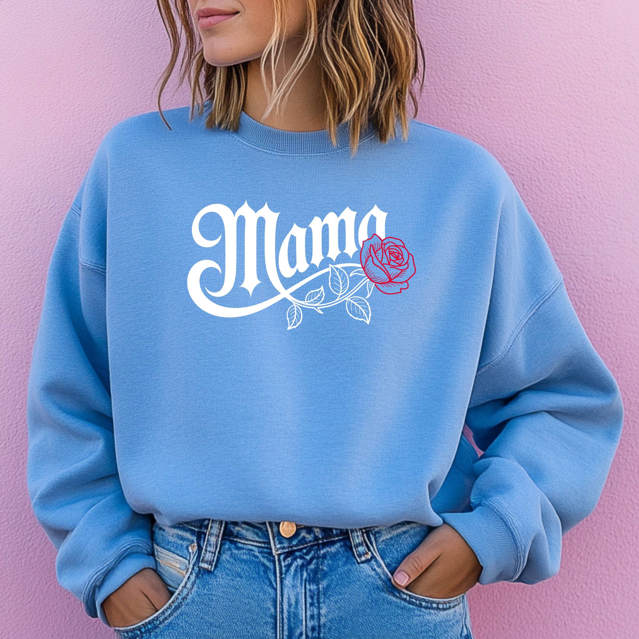 Camisola Dia da Mãe "Mama Rosa Vermelha" O Abraço Mais Quente e Macio